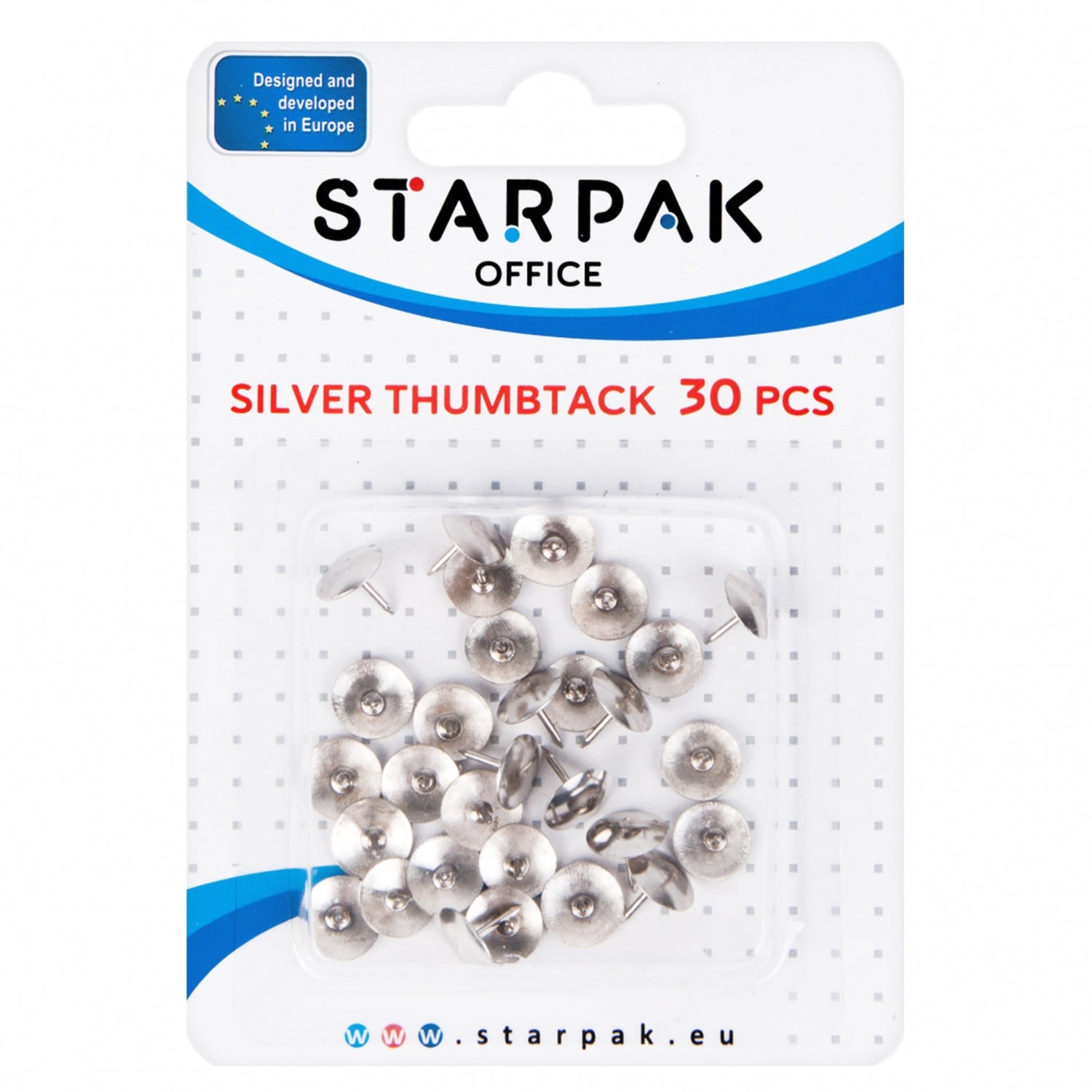 Pinezki metalowe srebrne 30szt