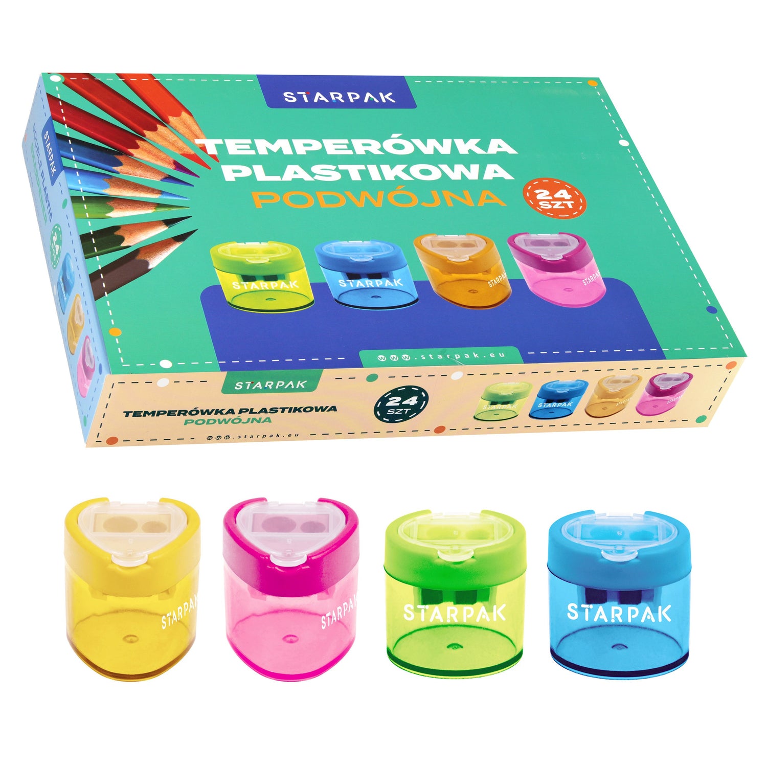 Temperówka 2 ostrza owal/trójkąt display A 24