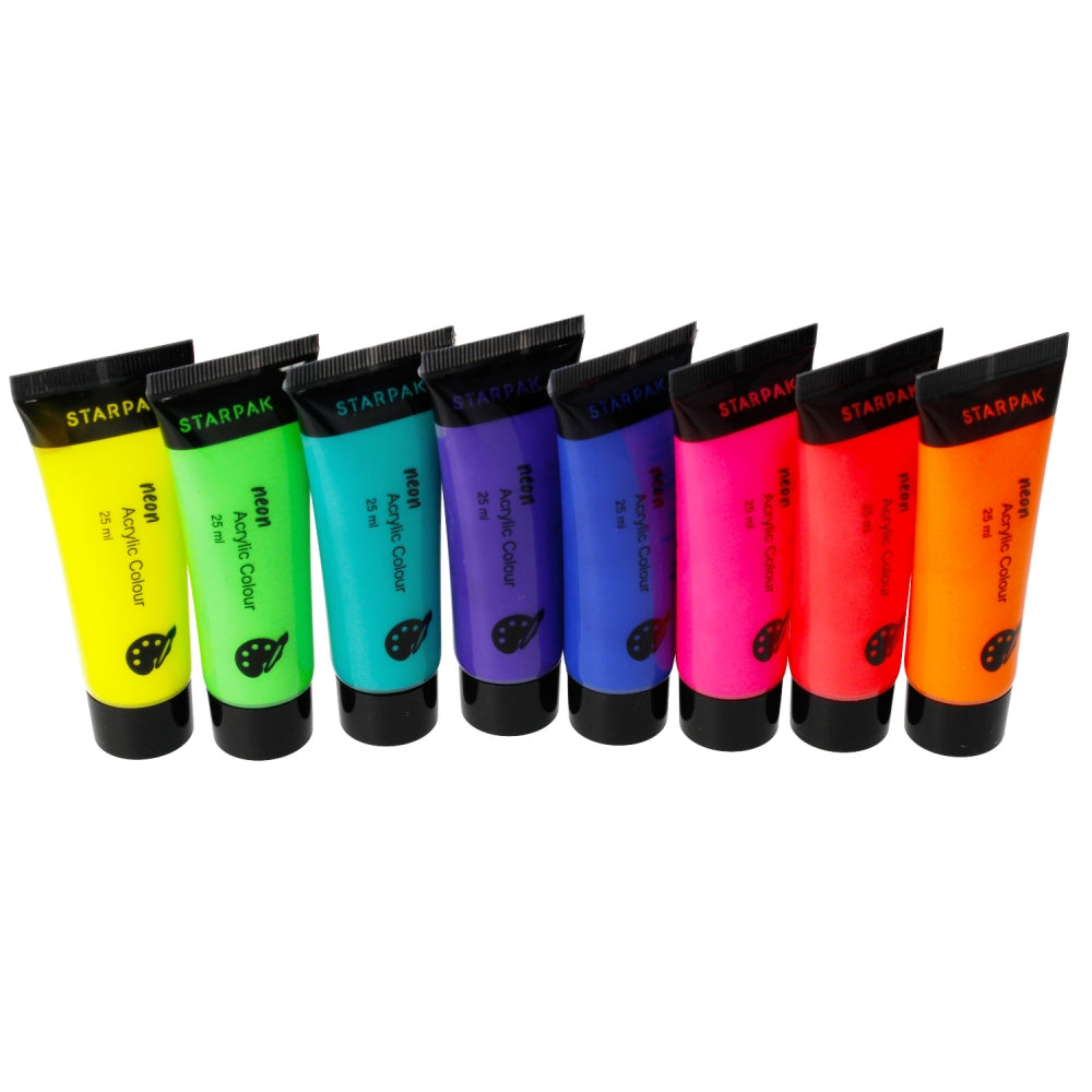 Farby akrylowe 8 kolorów 25ml neonowe