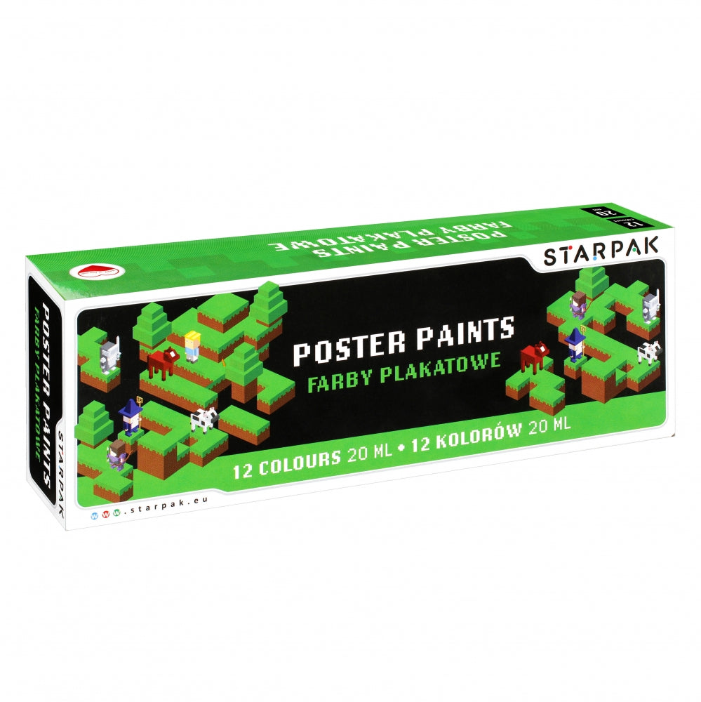 Farby plakatowe 12kolorów 20ml Pixel Game Diagonal