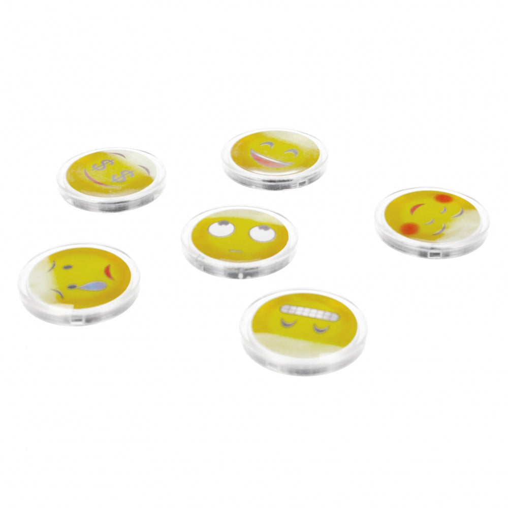 Magnes kolorowy mix Emotikony 33mm op.6szt