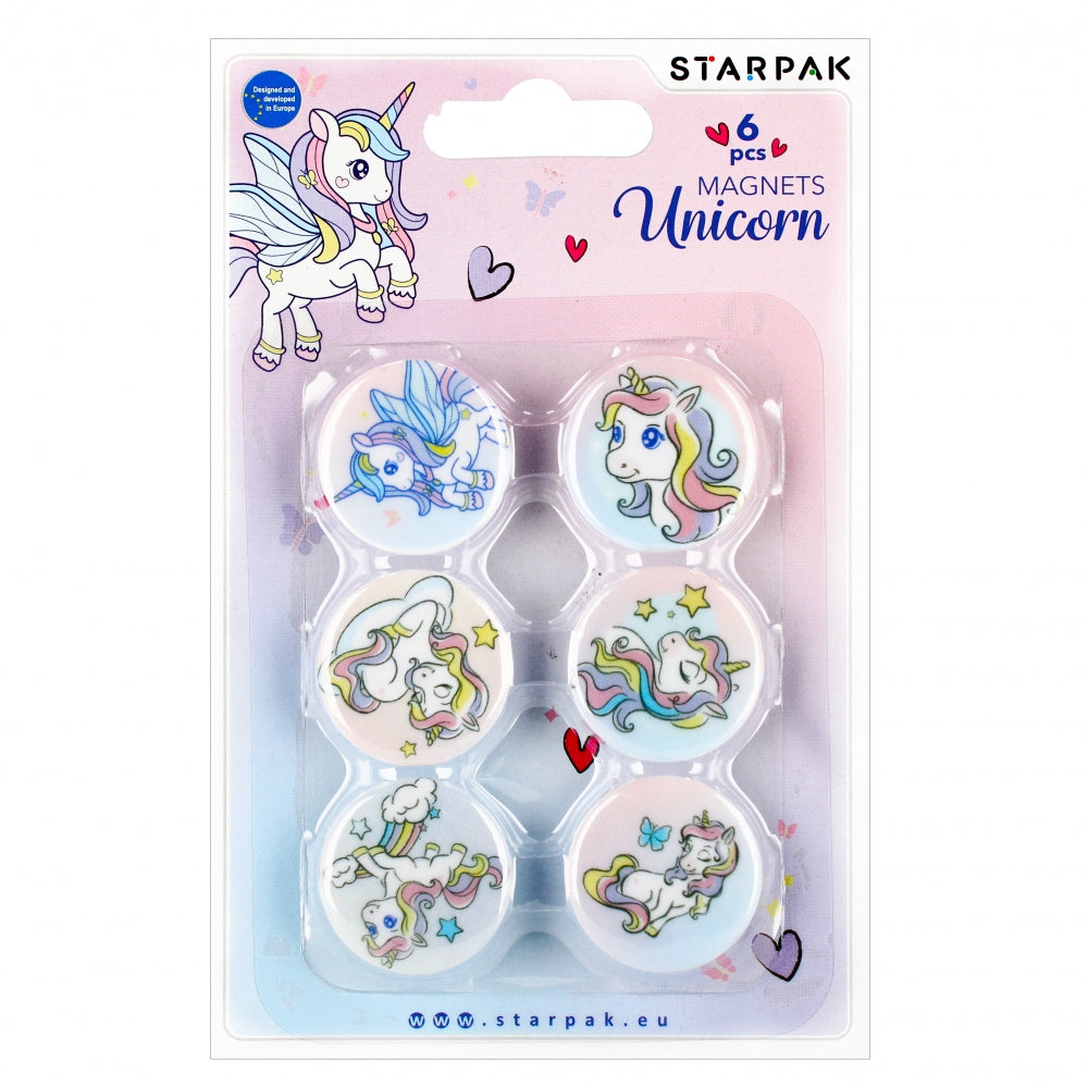 Magnes kolorowy Unicorn 30mm op.6szt
