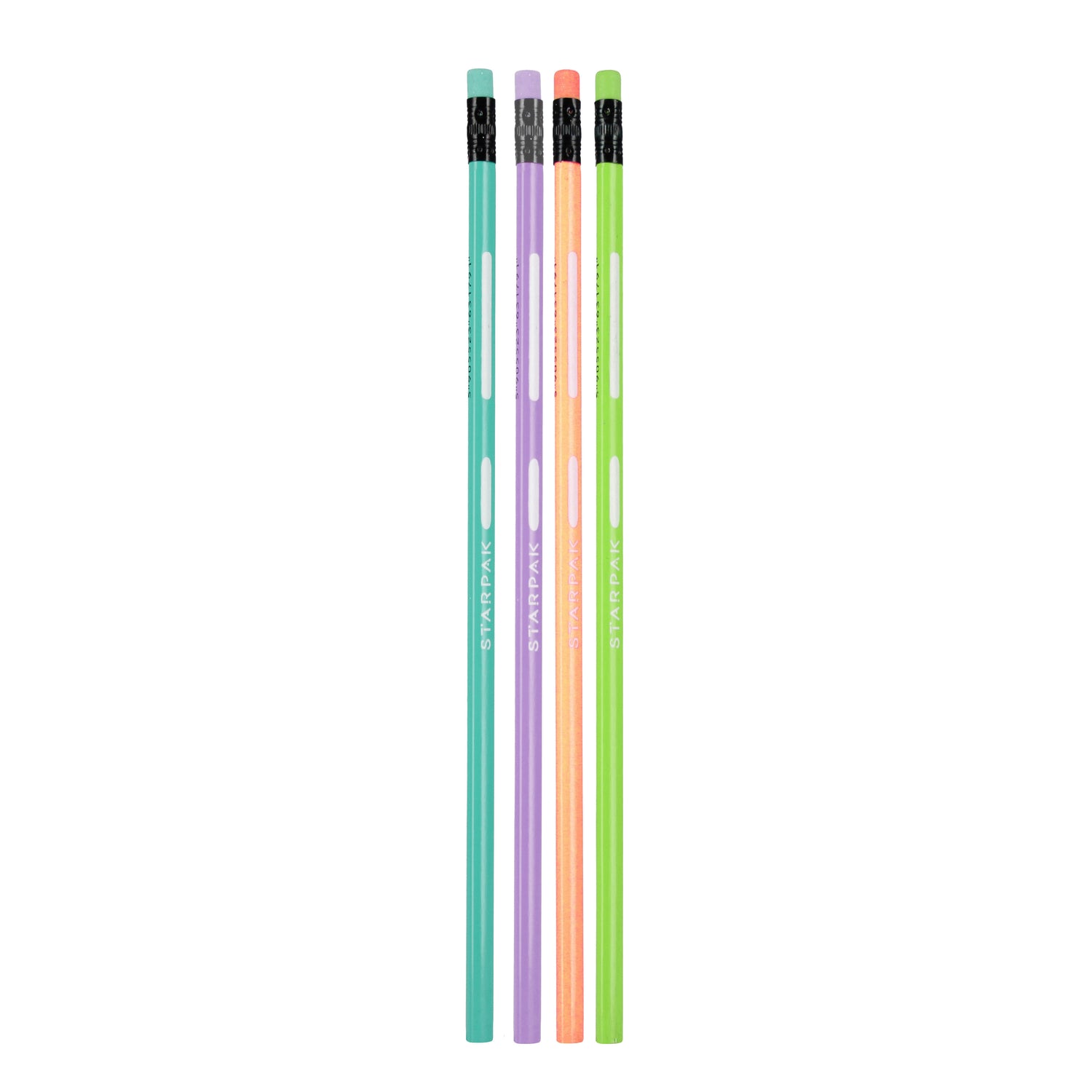 HB triangular pencil with eraser pastel pack of 4 pcs