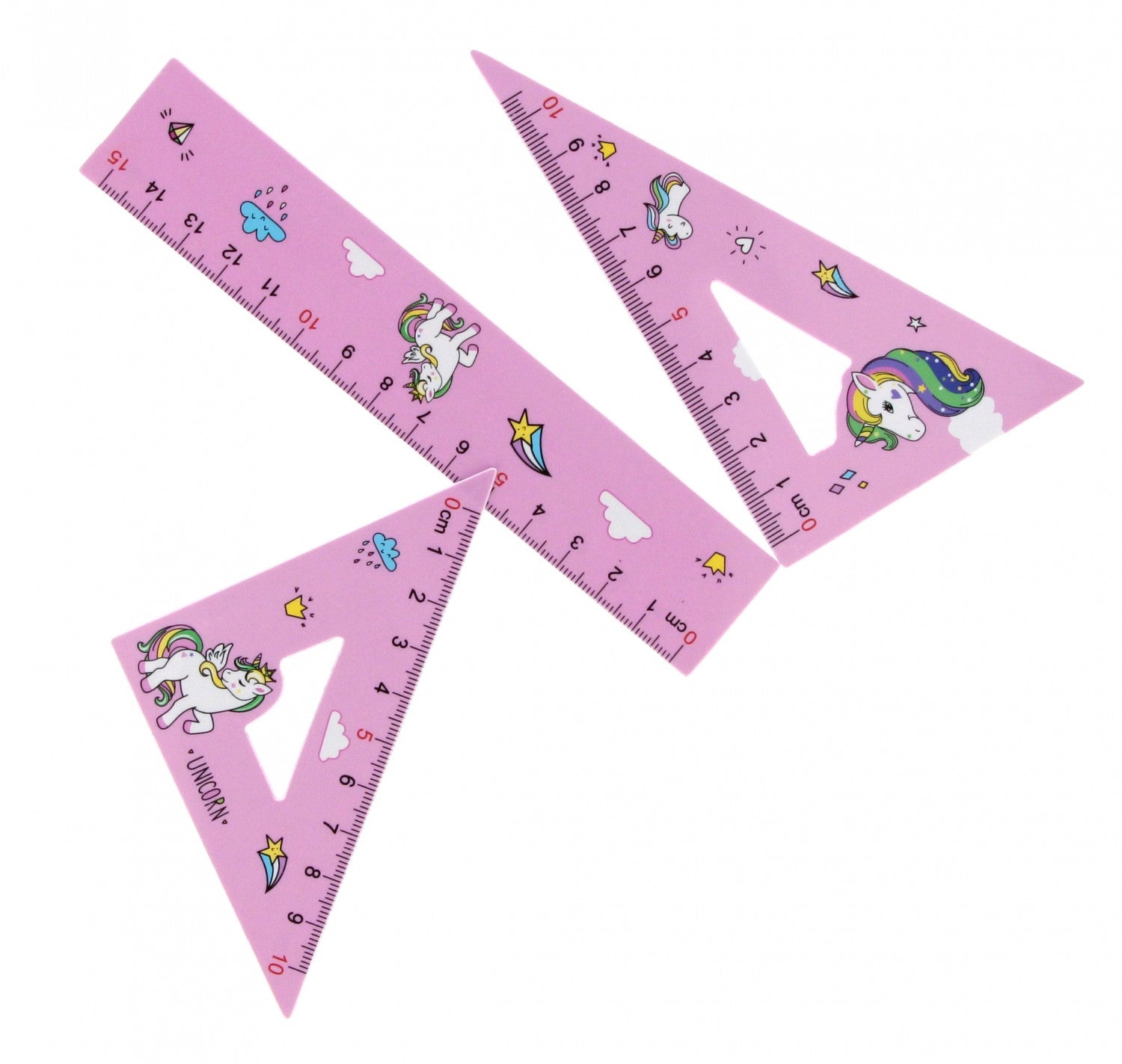 Geometric school set 3 elements 15 cm Unicorn