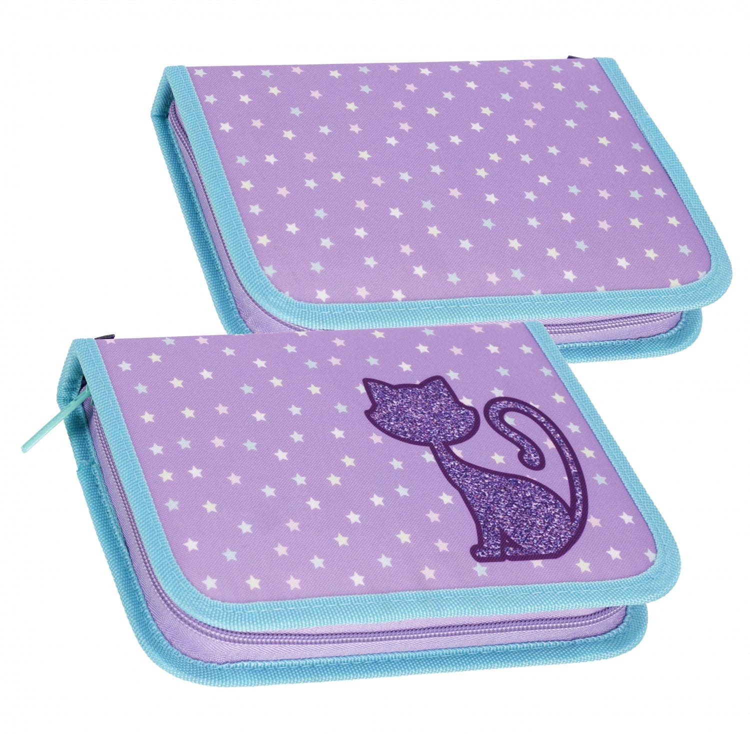 Piórnik 1zamek 2klapki bez wyposażenia Glitter Cat