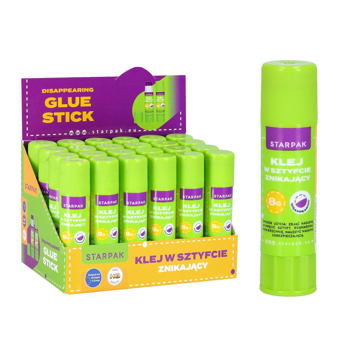Klej w sztyfcie znikający 8g display A 24 STARPAK 578404