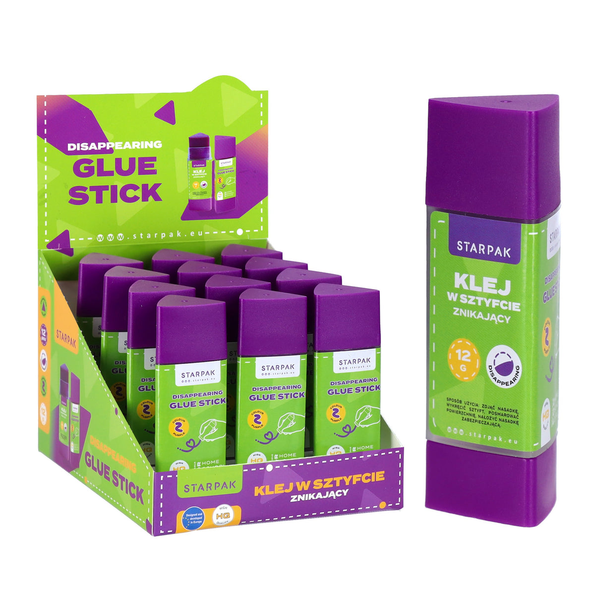 Klej w sztyfcie znikający 12g  display A 12 STARPAK 578405