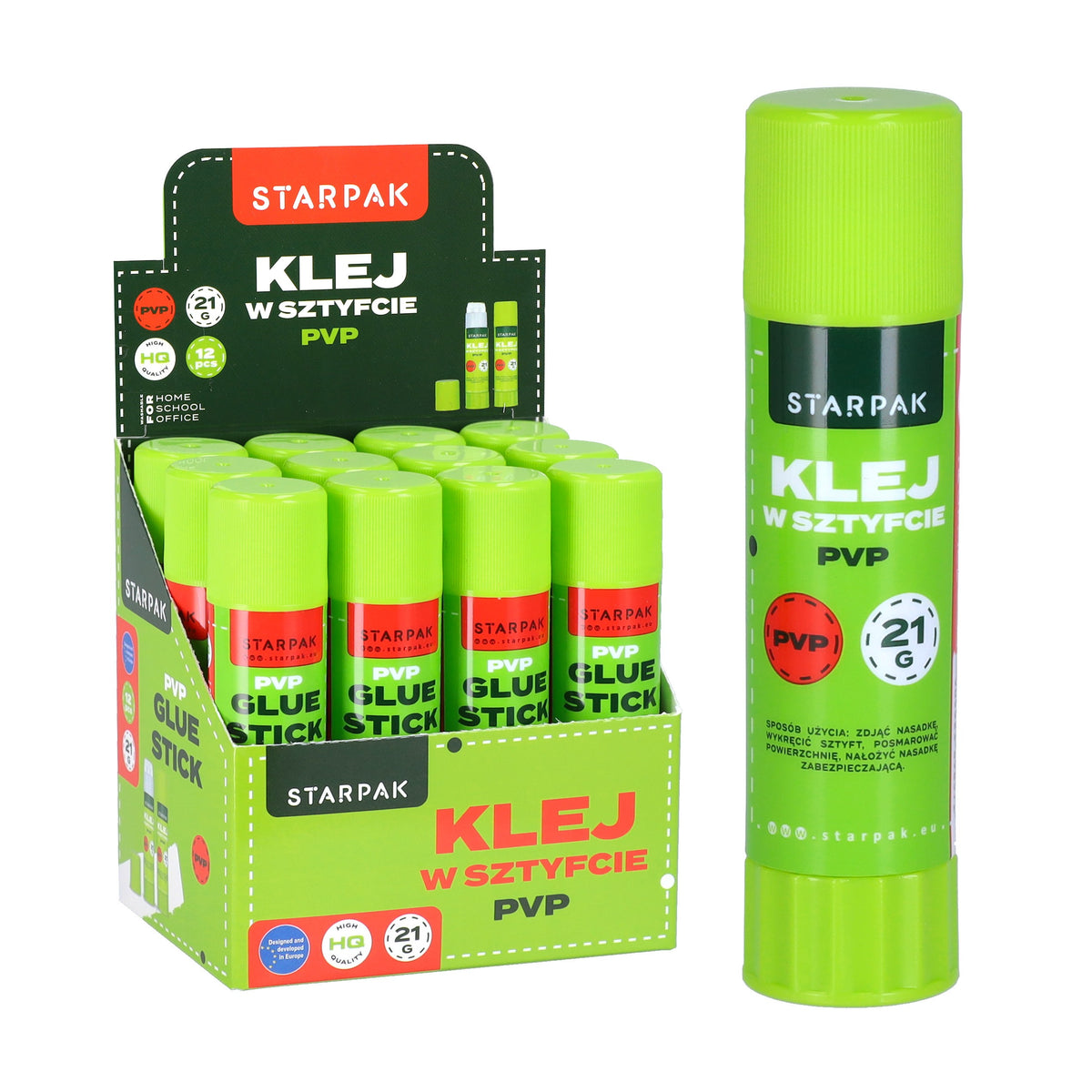 Klej w sztyfcie 21g PVP display A 12  STARPAK 578415