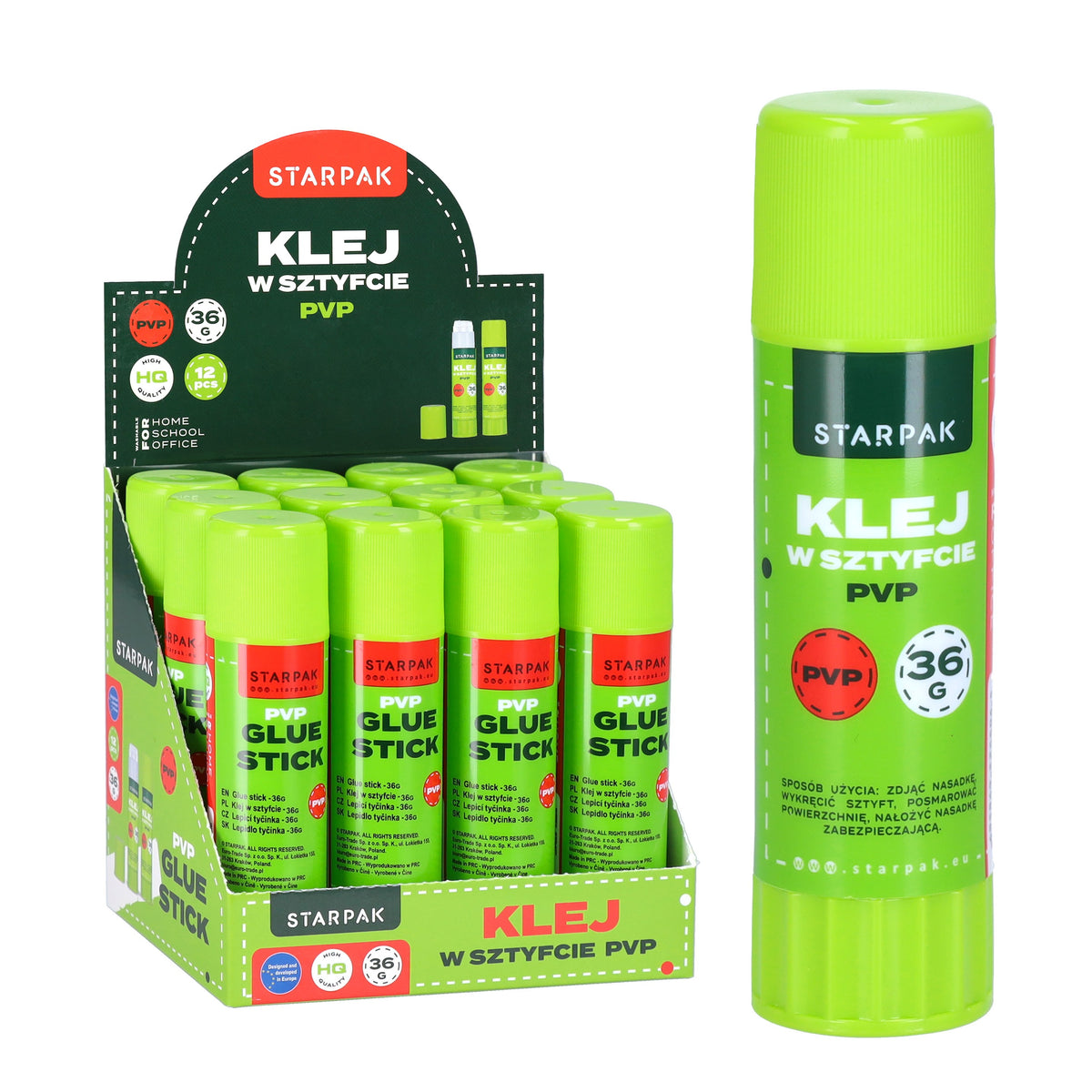 Klej w sztyfcie 36g PVP display A 12 STARPAK 578417