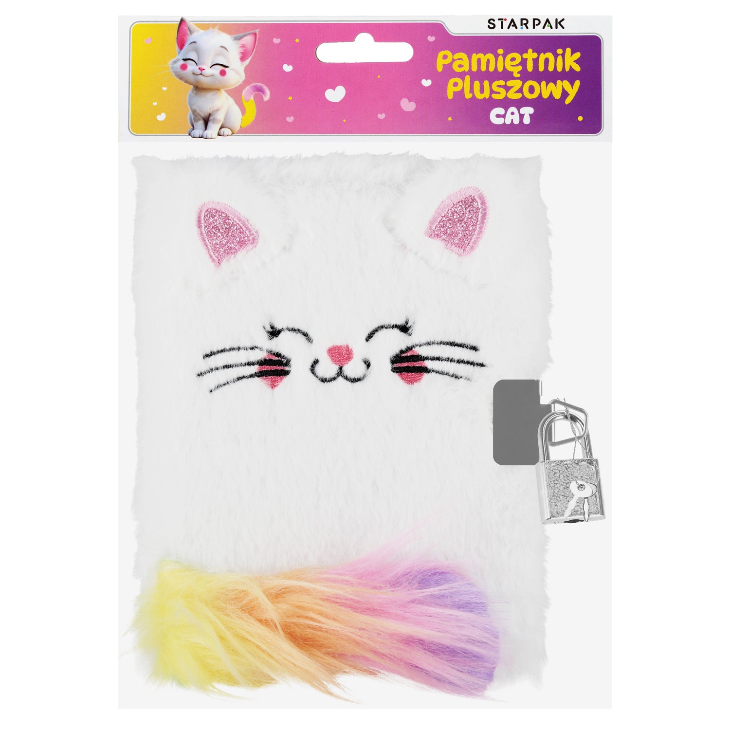 Pamiętnik pluszowy zamykany 12x16/80k Cat