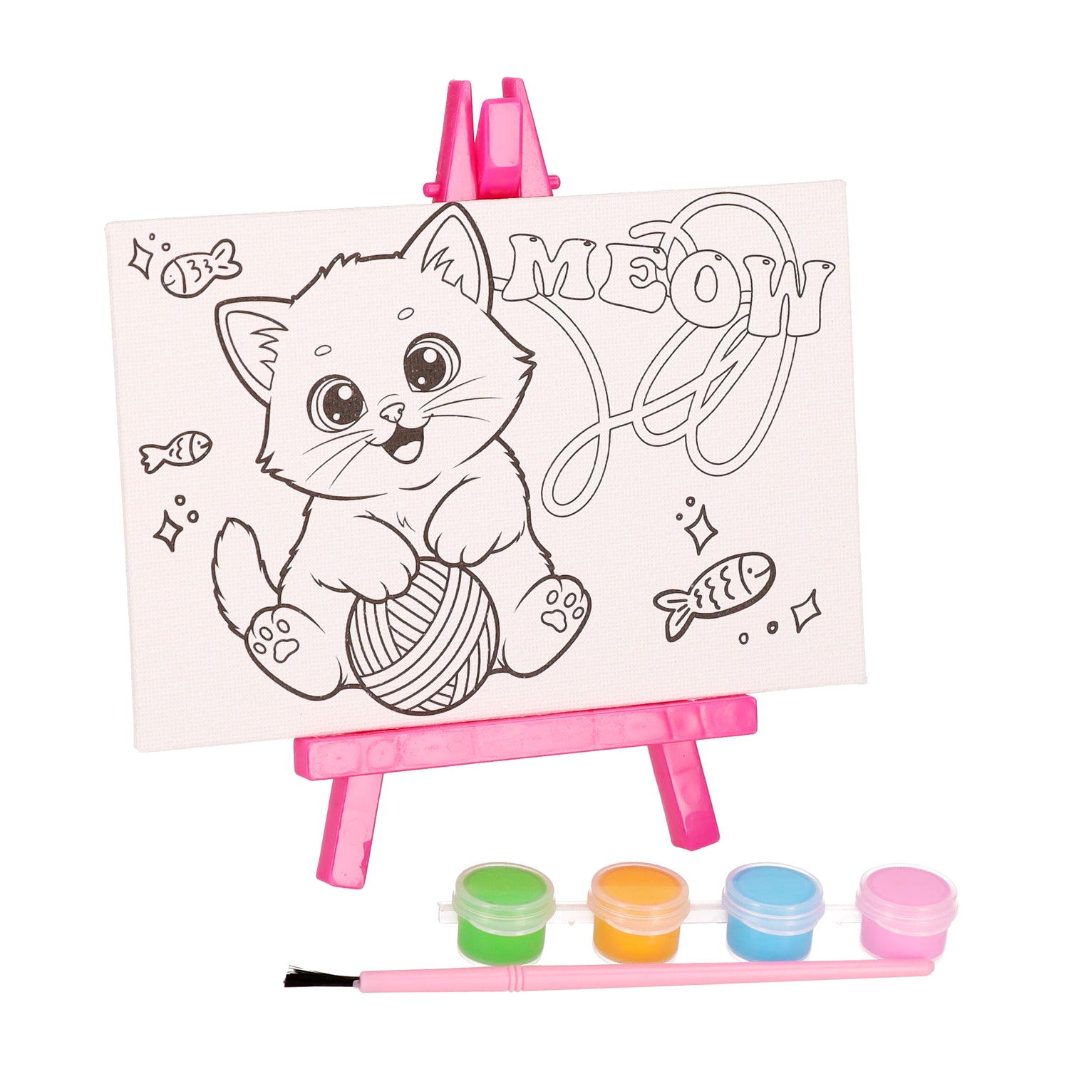 Podobrazie z nadrukiem farby 4 kolory Kitty
