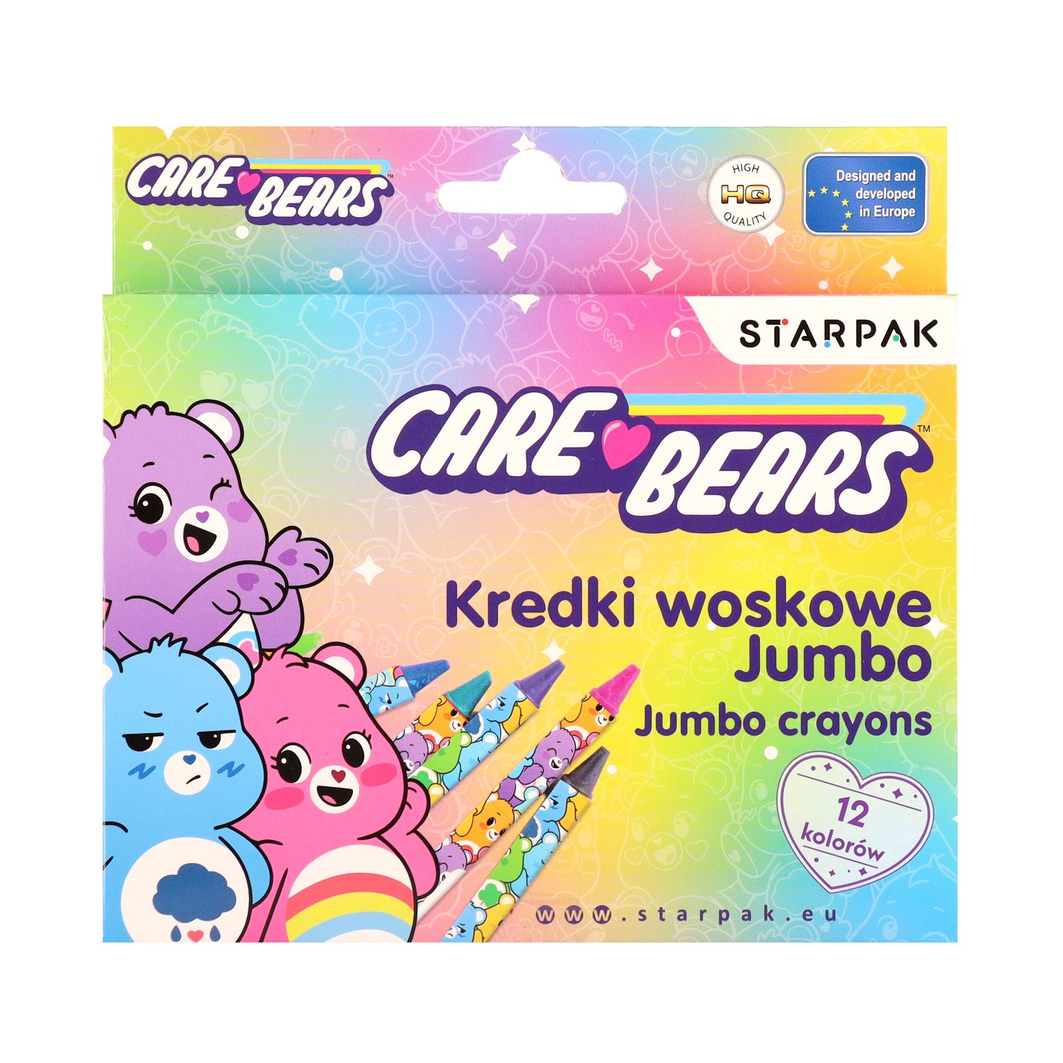 Kredki woskowe Jumbo 12 kolorów Care Bears