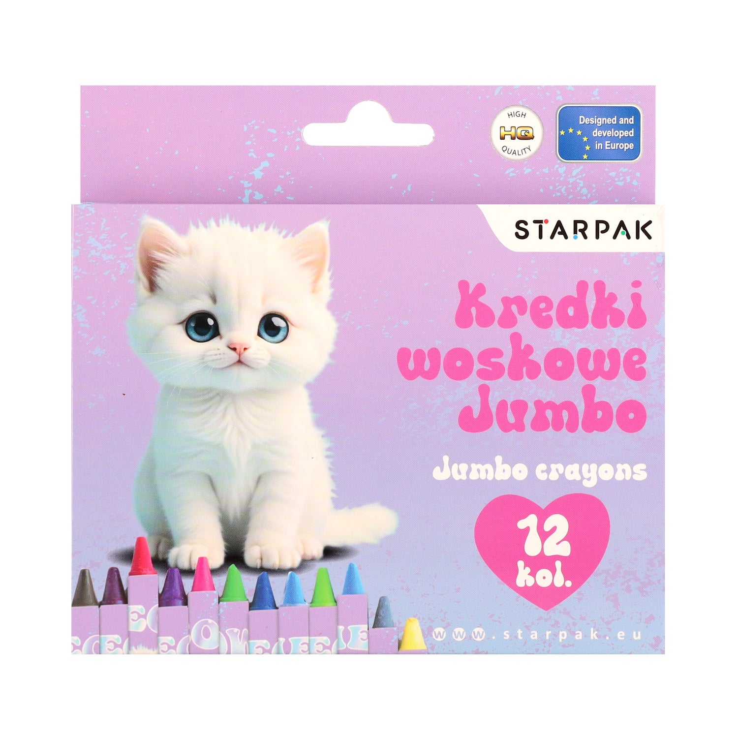 Kredki woskowe Jumbo 12 kolorów Kitty