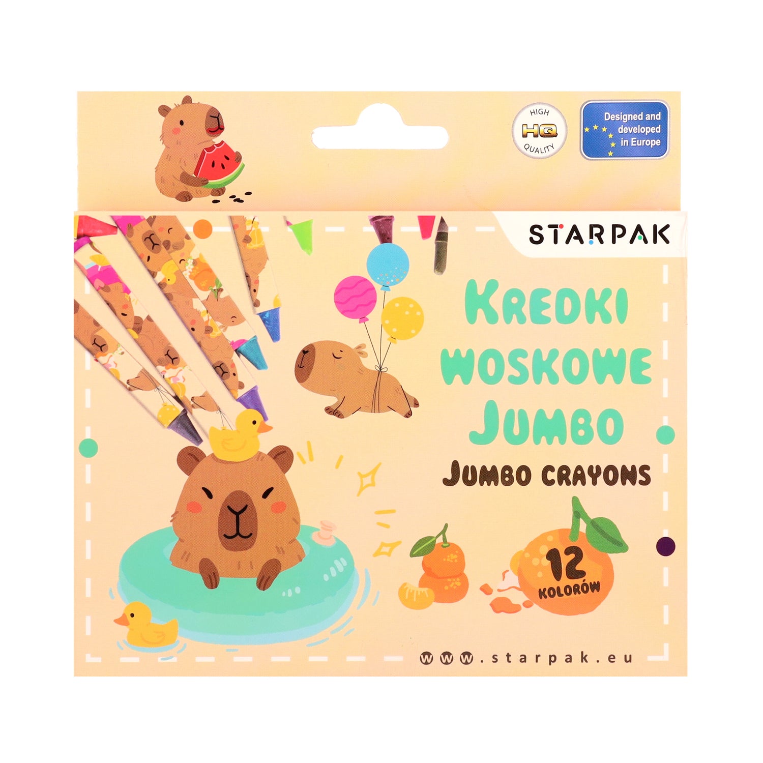 Kredki woskowe Jumbo 12 kolorów Kapibara
