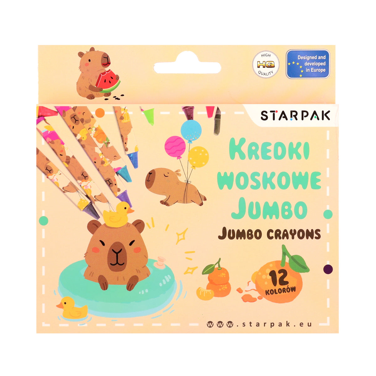 Kredki woskowe Jumbo 12 kolorów Kapibara