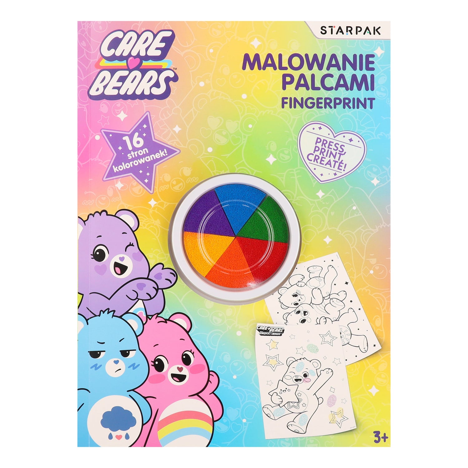 Farby do malowania palcami 6 kolorów Care Bears
