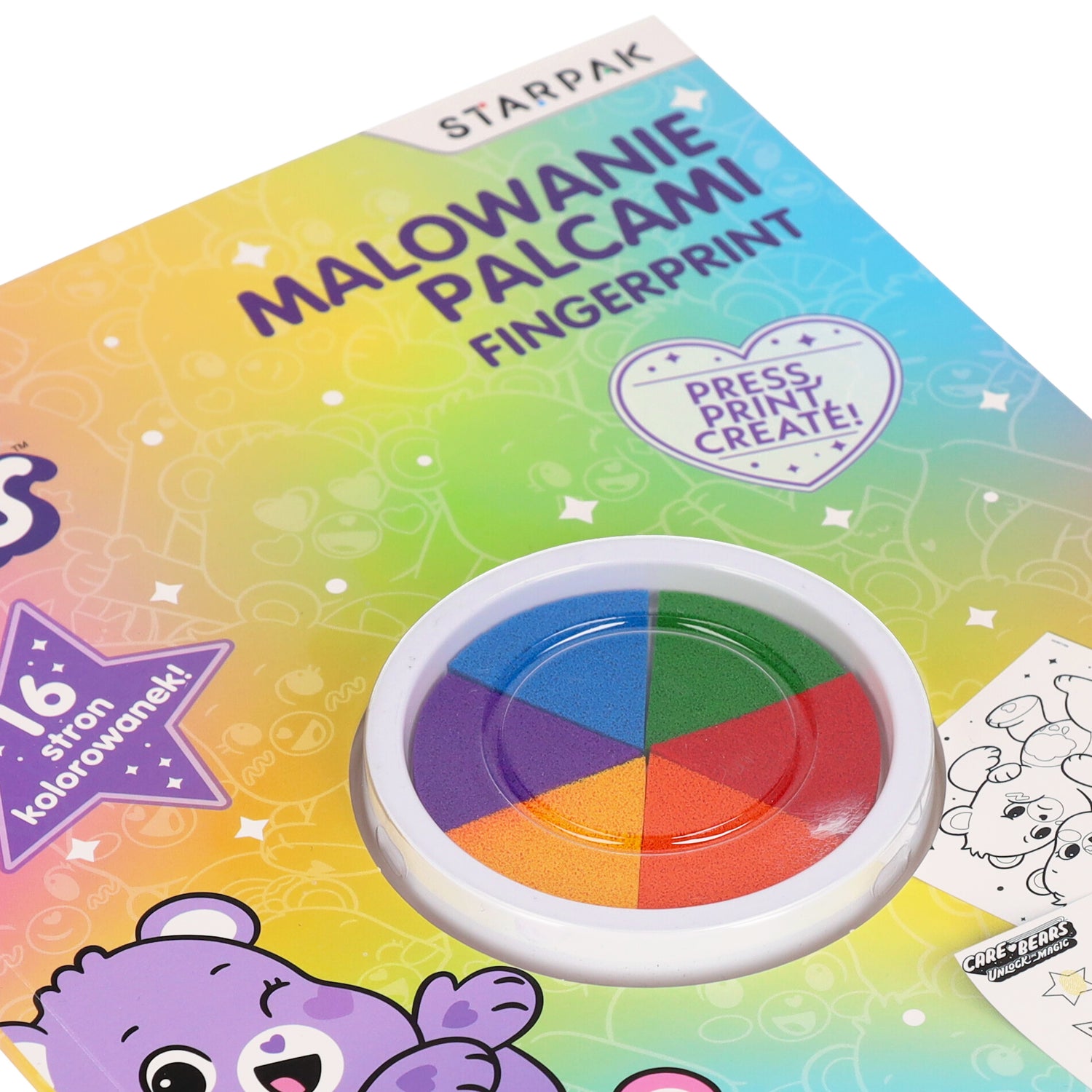 Farby do malowania palcami 6 kolorów Care Bears