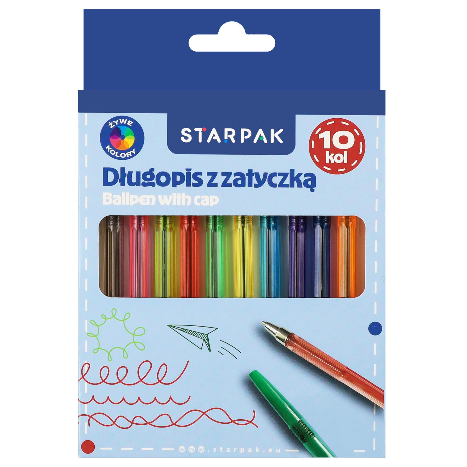 Długopis zamykany 10 kolorów School
