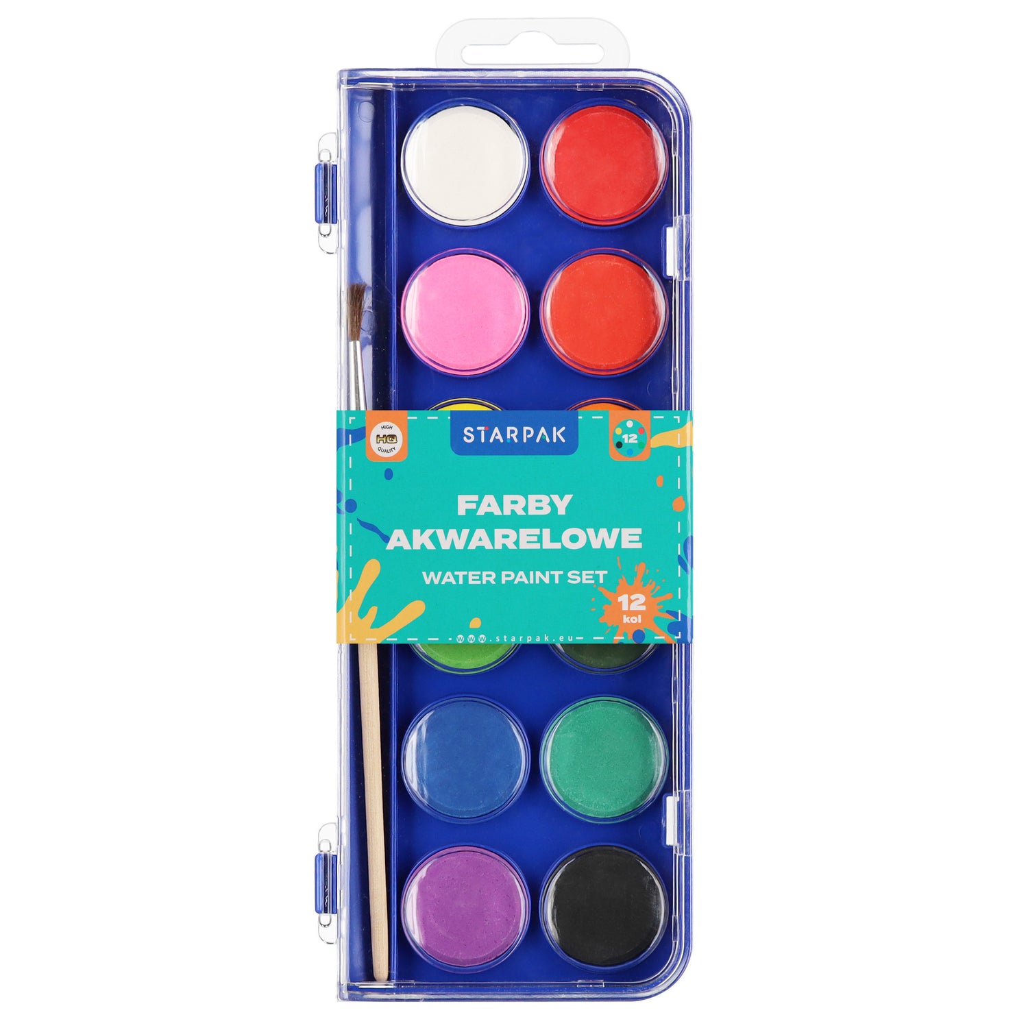 Farby akwarelowe 12 kolorów z pędzelkiem