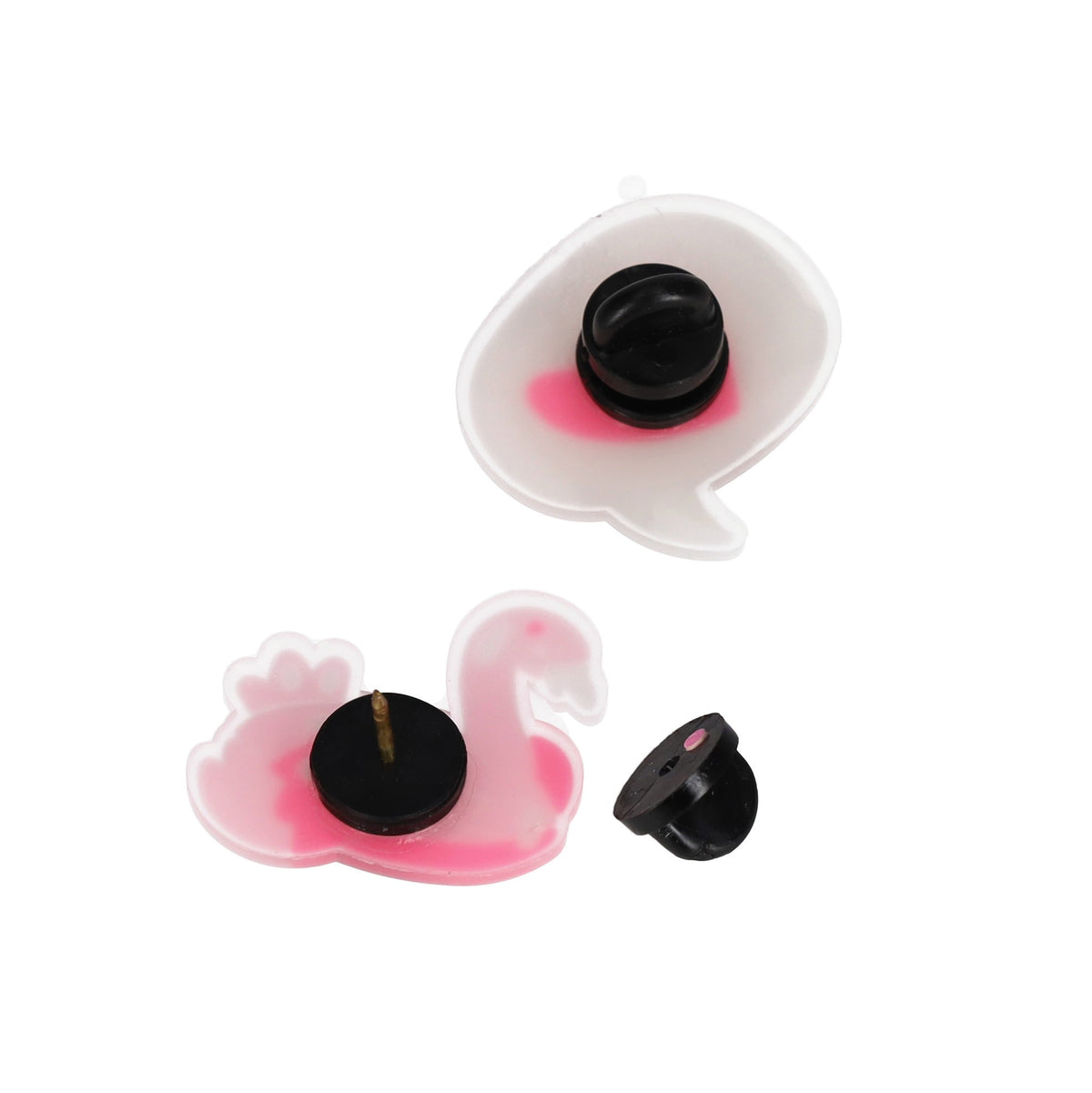 Przypinka gumowa pins op.6szt Girl fluo