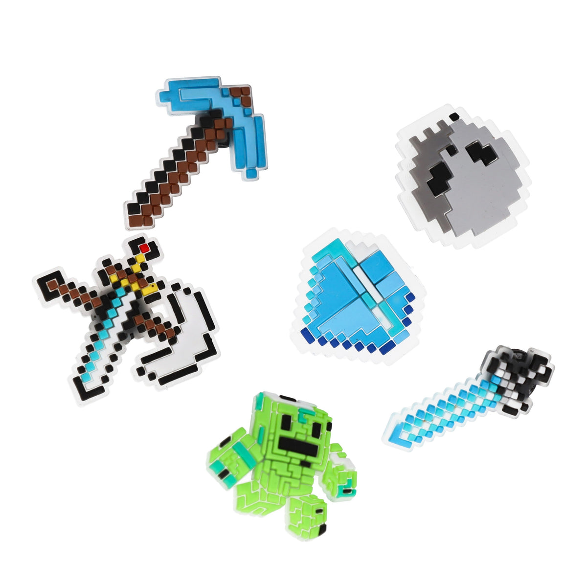 Przypinka gumowa pins op.6szt Pixel fluo