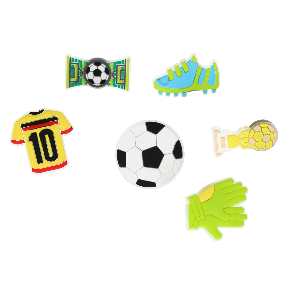 Przypinka gumowa pins op.6szt Football fluo