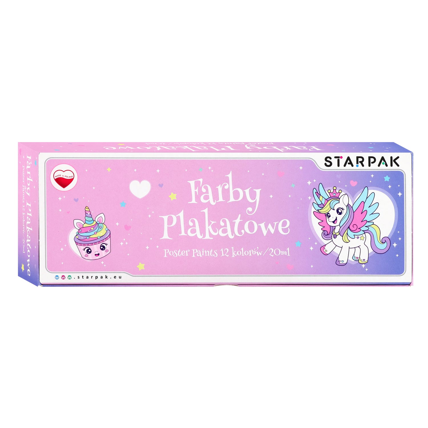 Farby plakatowe 12 kolorów 20ml Unicorn