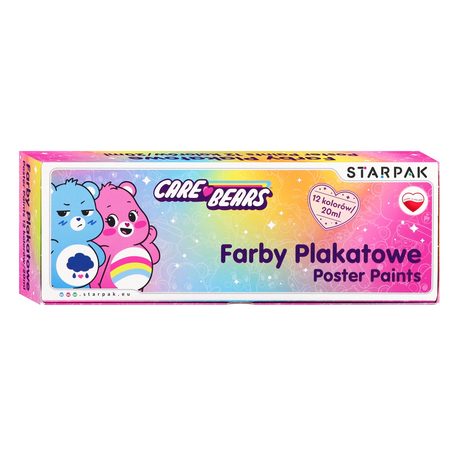 Farby plakatowe 12 kolorów 20ml Care Bears