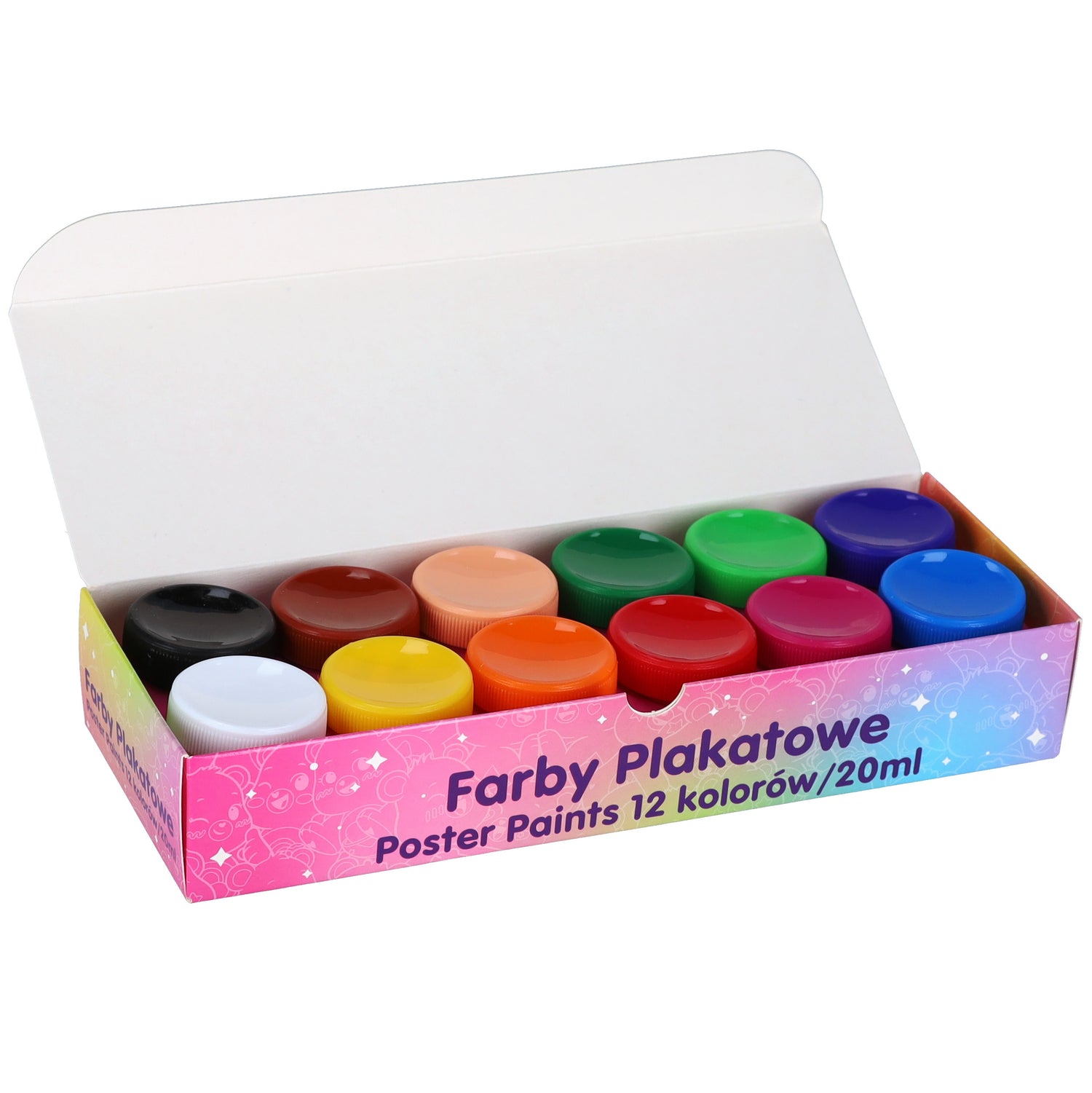 Farby plakatowe 12 kolorów 20ml Care Bears