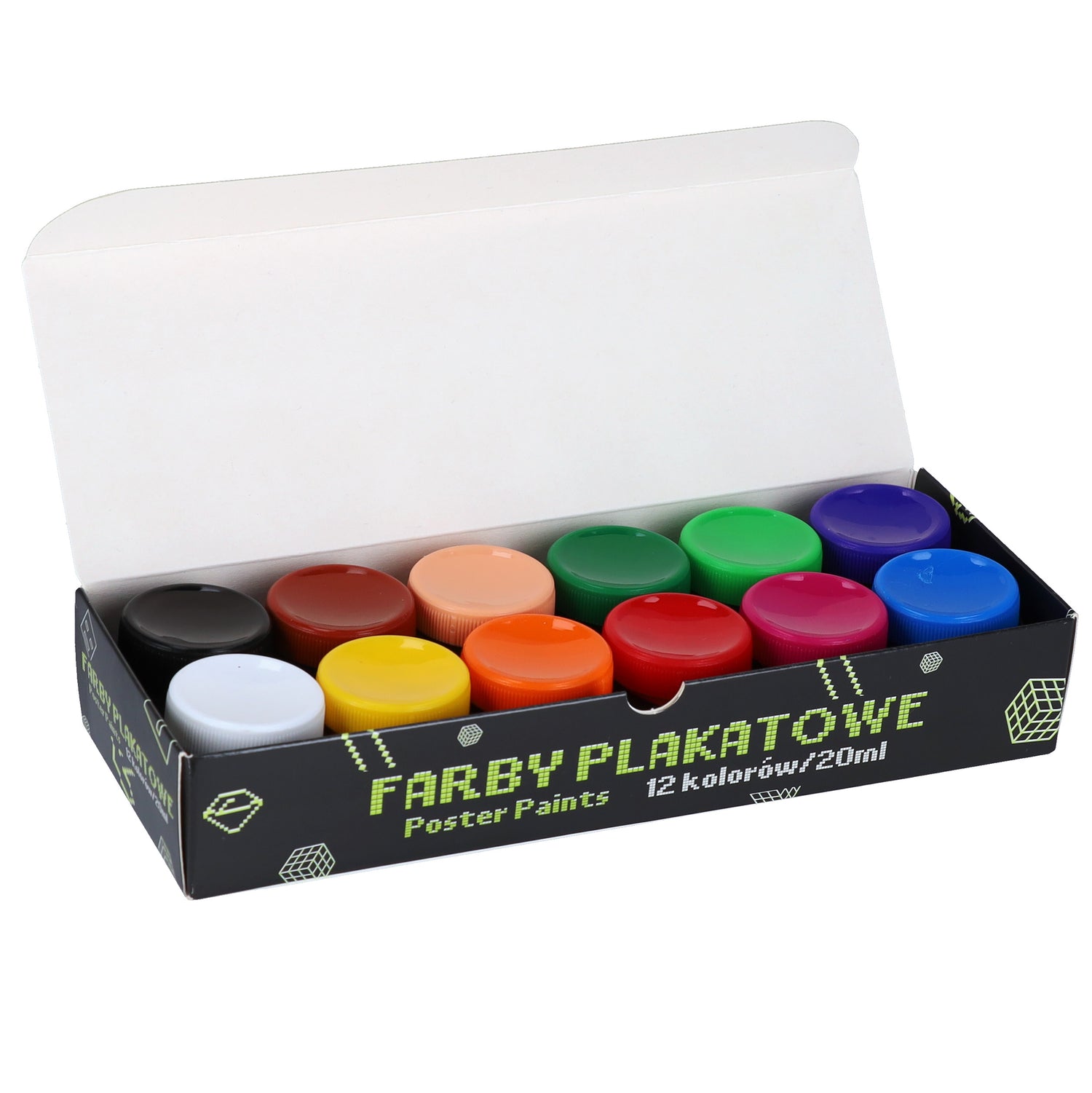 Farby plakatowe 12 kolorów 20ml Pixel Game