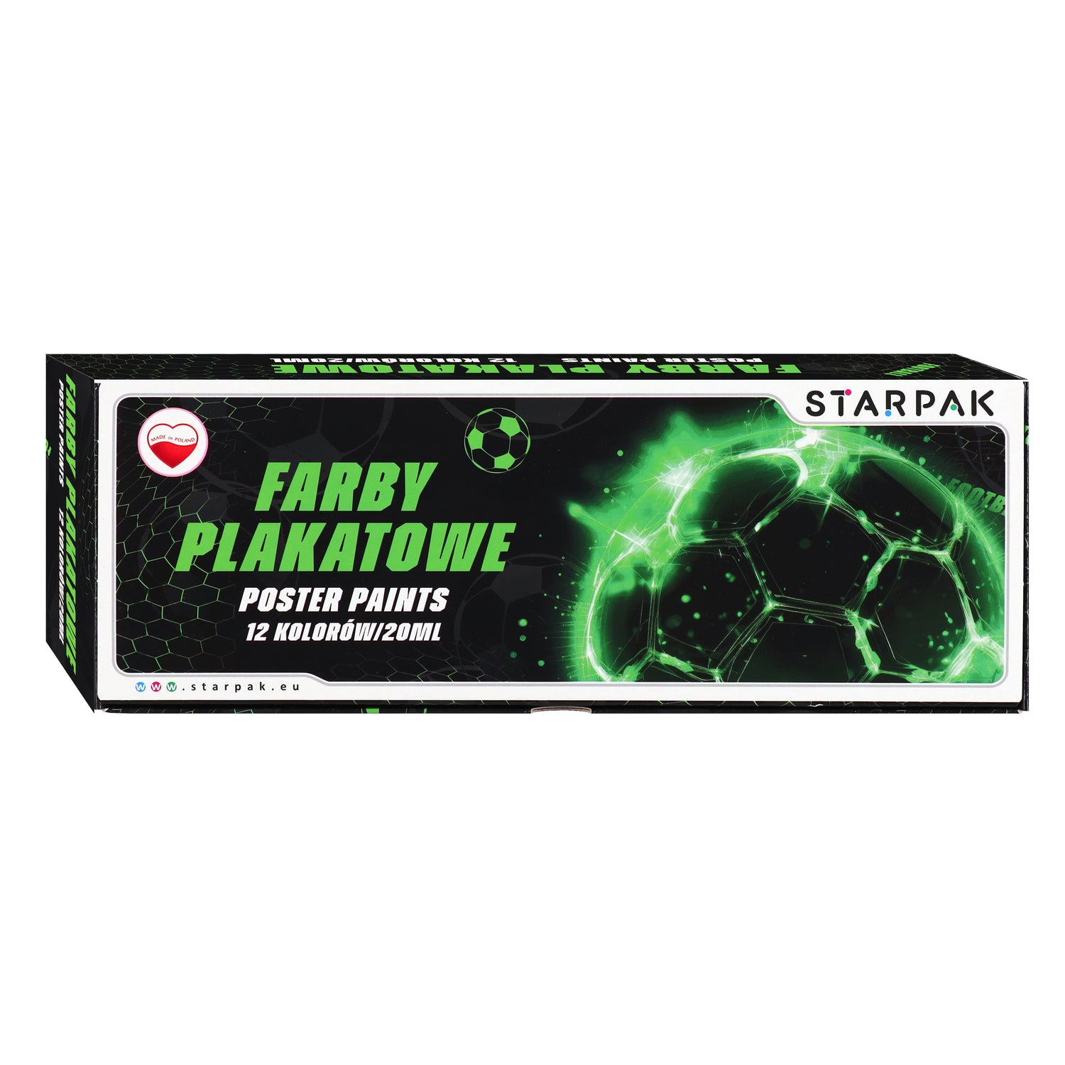 Farby plakatowe 12 kolorów 20ml Football1