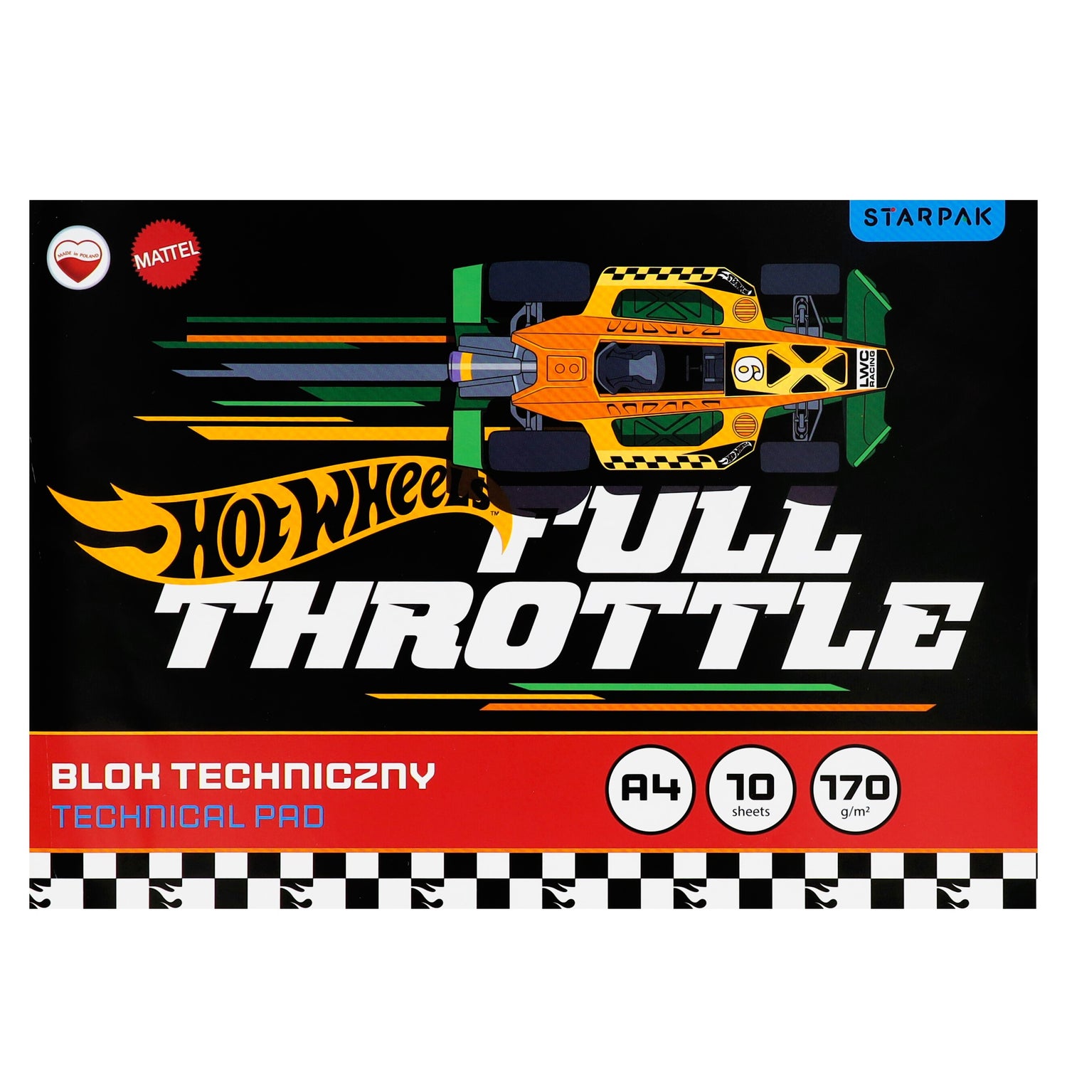Blok techniczny A4/10K biały Hot Wheels A 20