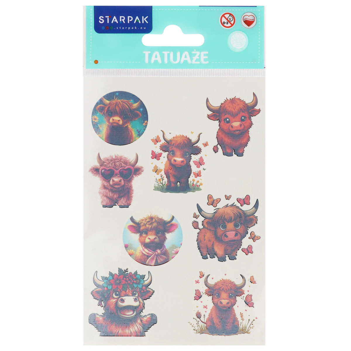 Tatuaże 10x19 cm Krowa