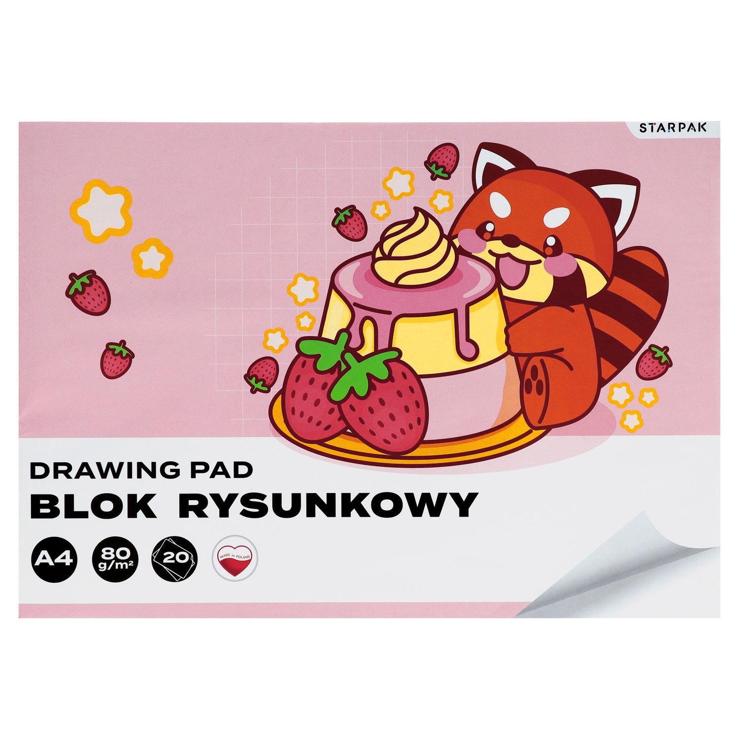 Blok rysunkowy A4/20K biały Kawaii 4 wzory A 10