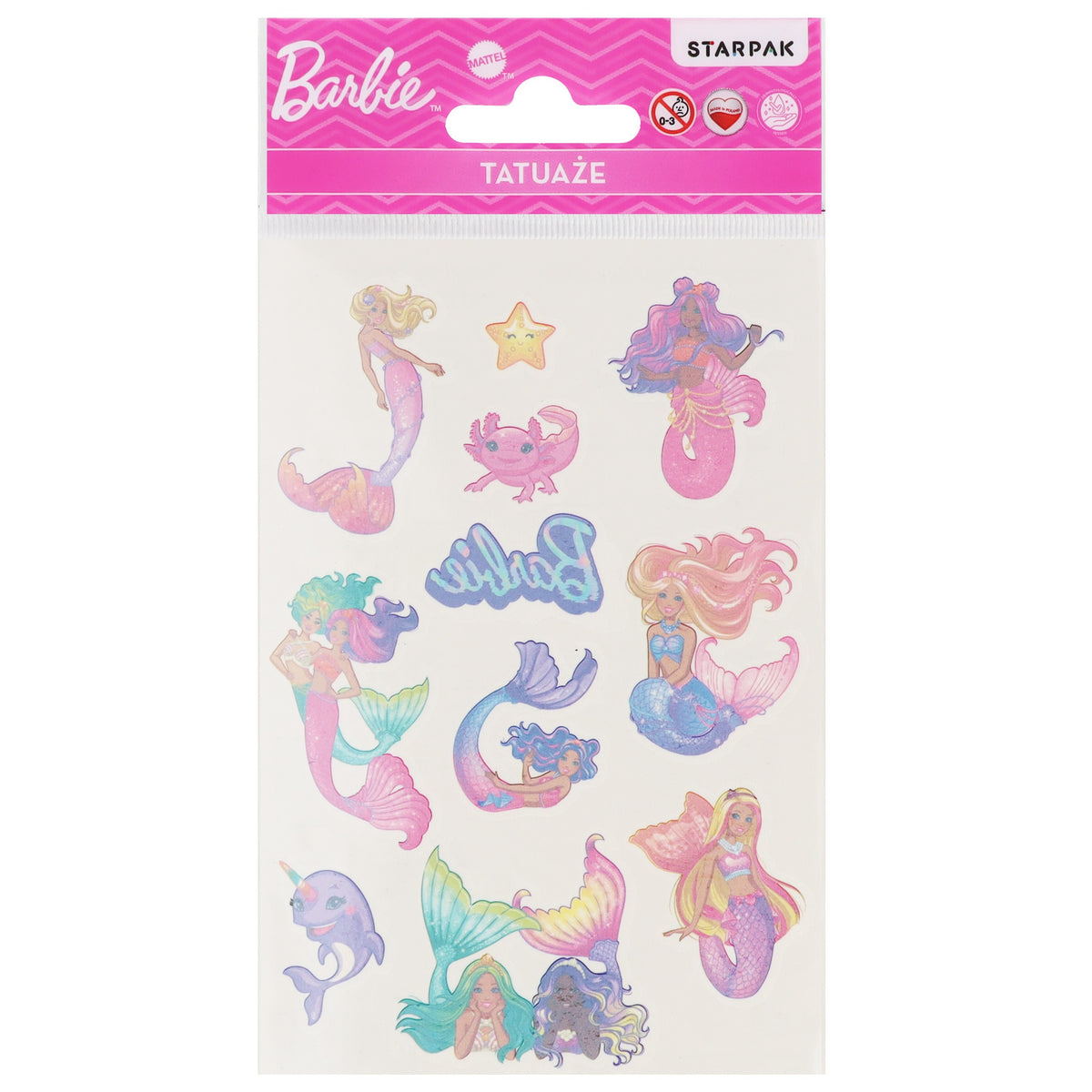 Tatuaże 10x19 cm Barbie