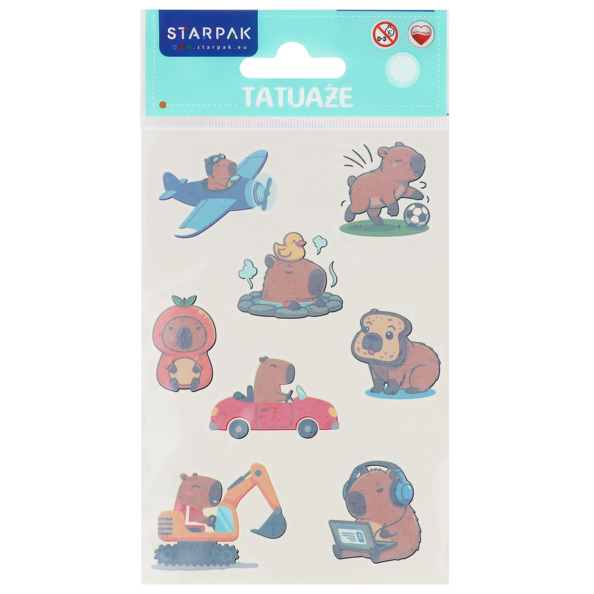 Tatuaże 10x19 cm Kapibara