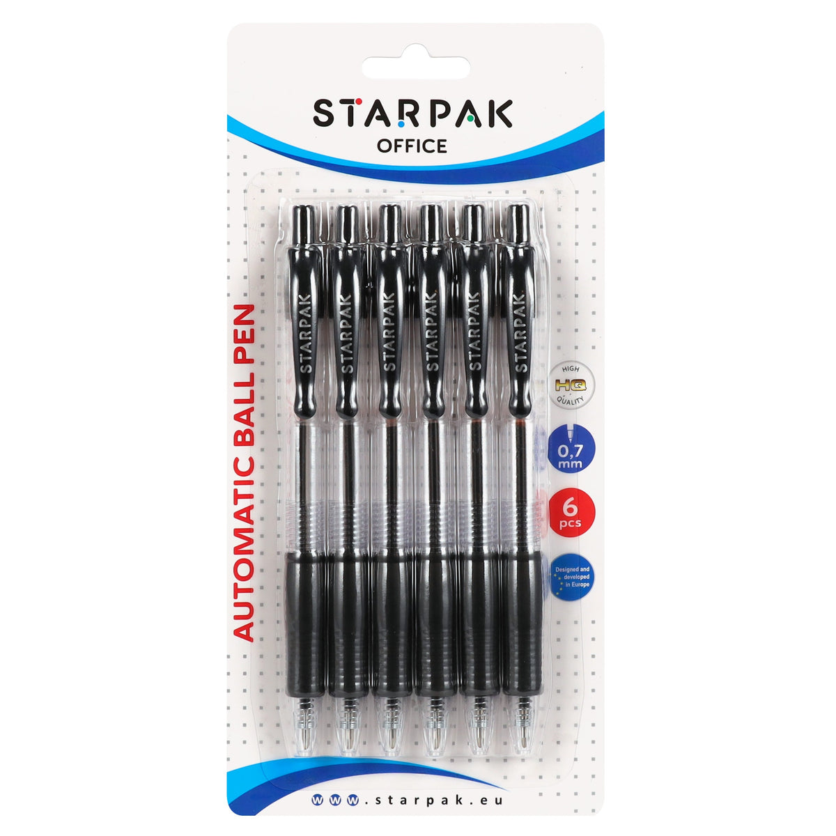 Długopis automatyczny Office 0.7mm czarny A  6 STARPAK 595652