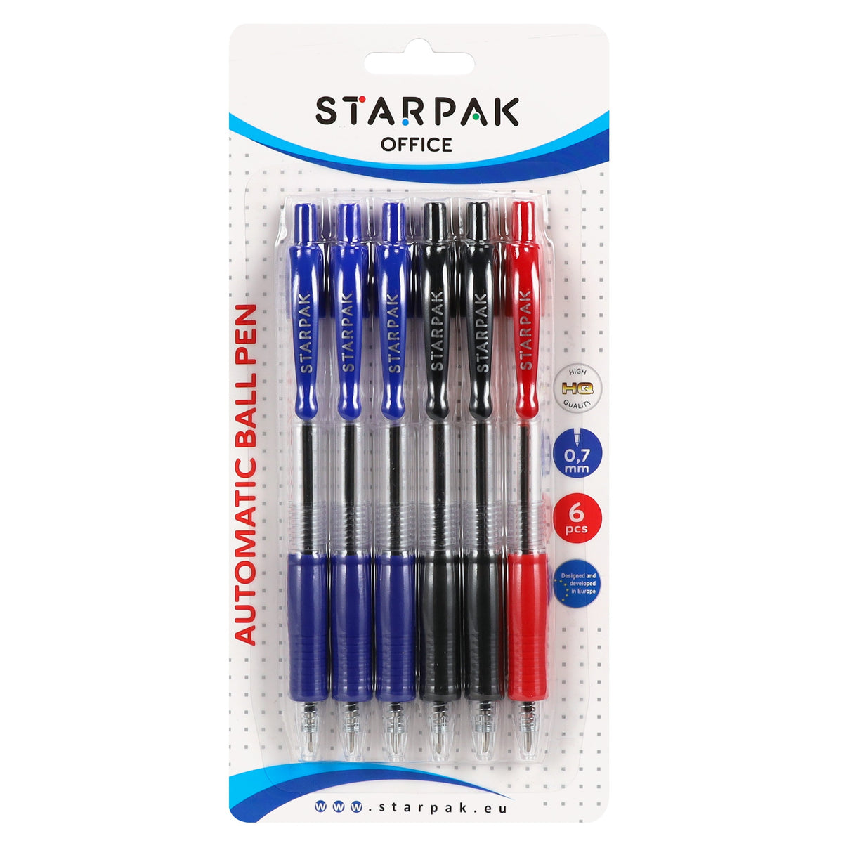 Długopis automatyczny Office 0.7mm mix kolor A 6 STARPAK 595654