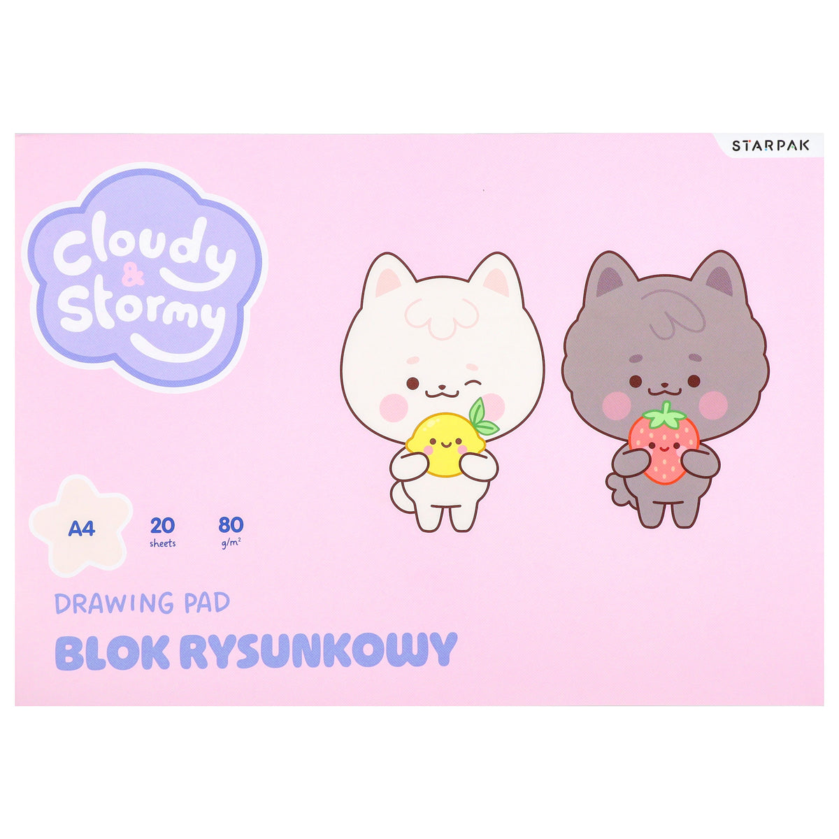 Blok rysunkowy A4/20 kartek biały Cloudy&Stormy A'10