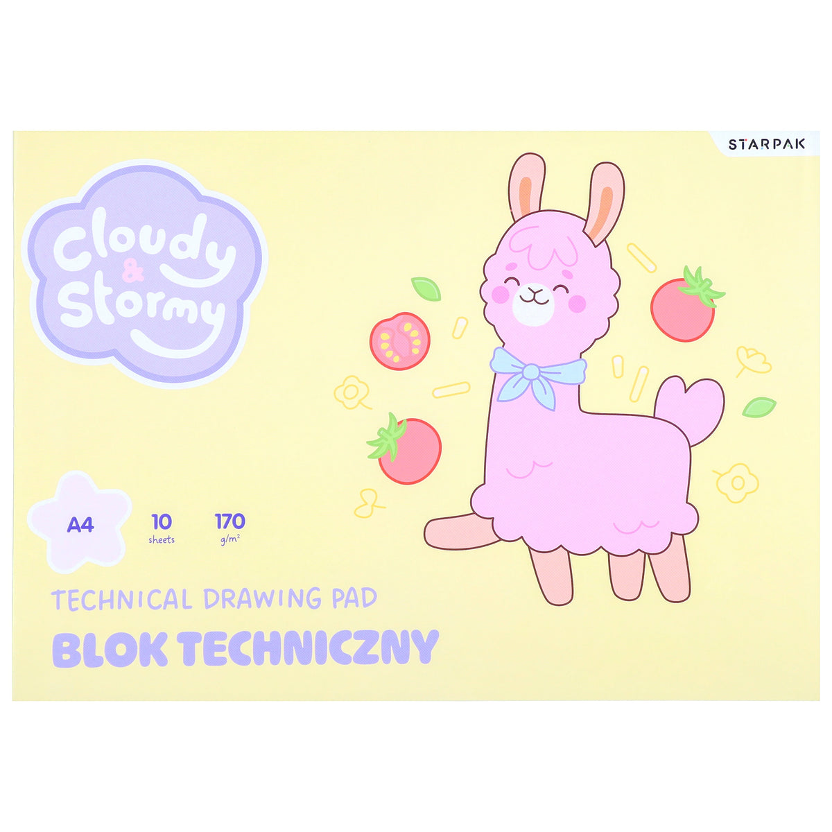 Blok techniczny A4/10 kartek biały Cloudy&Stormy A'10