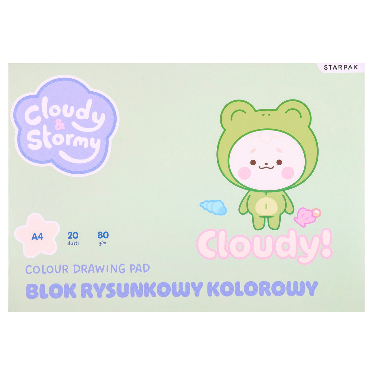 Blok rysunkowy A4/20 kartek kolorowy Cloudy&Stormy A'10