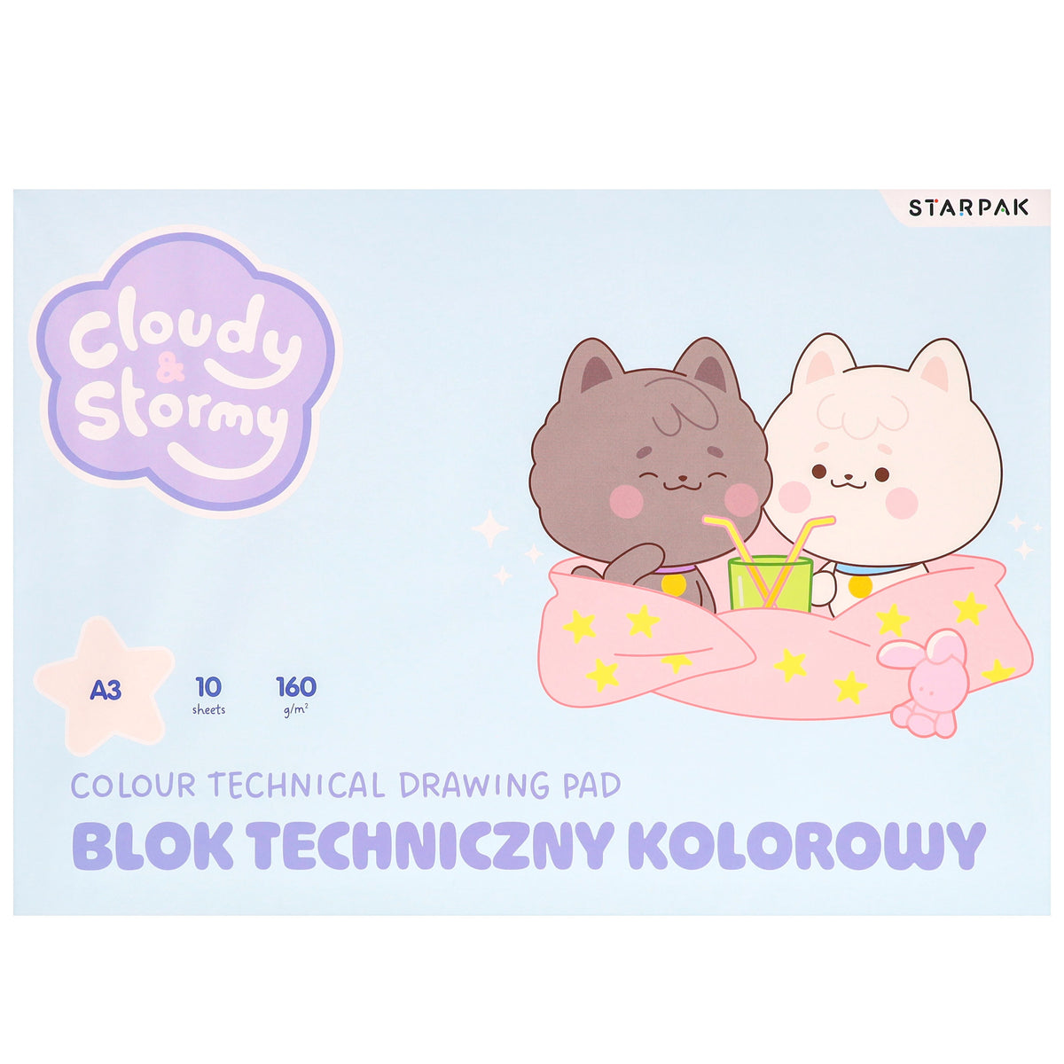 Blok techniczny A3/10 kartek kolorowych Cloudy&Stormy  A'10