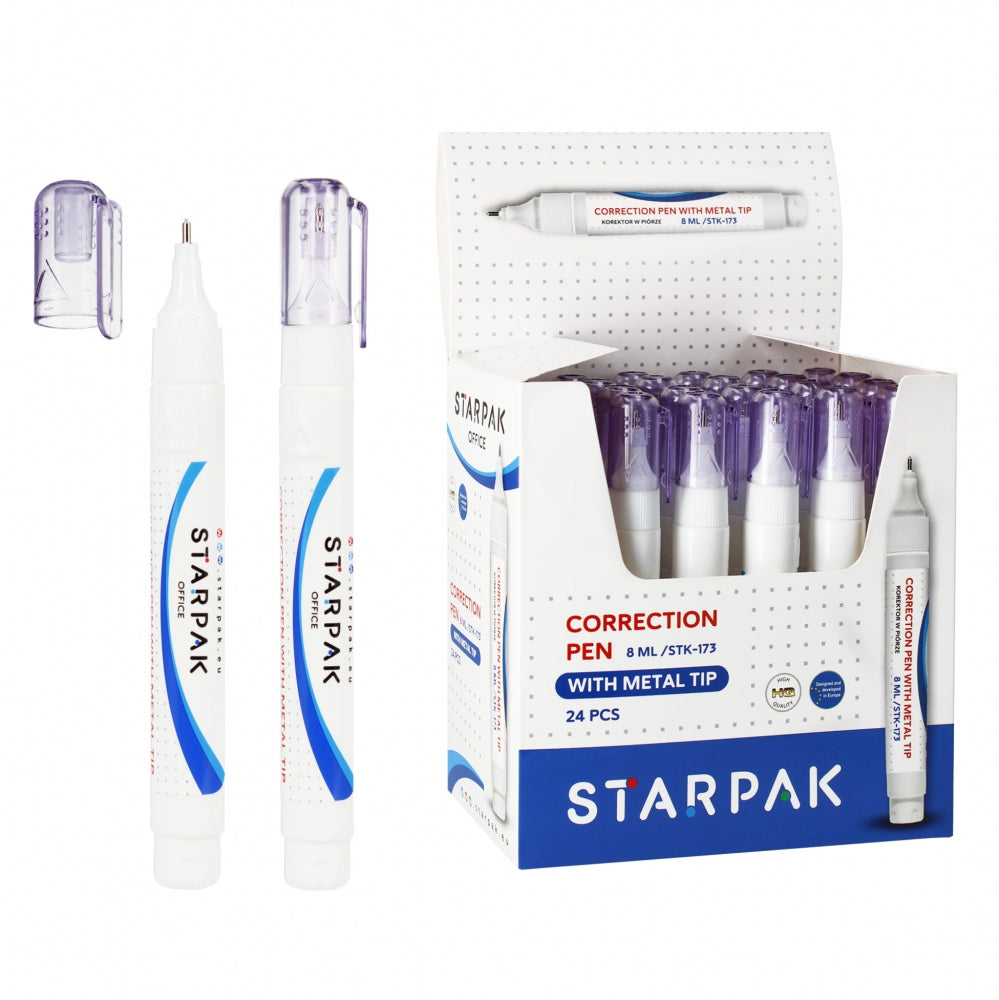 Korektor w piórze 8ml końcówka metalowa display A 24