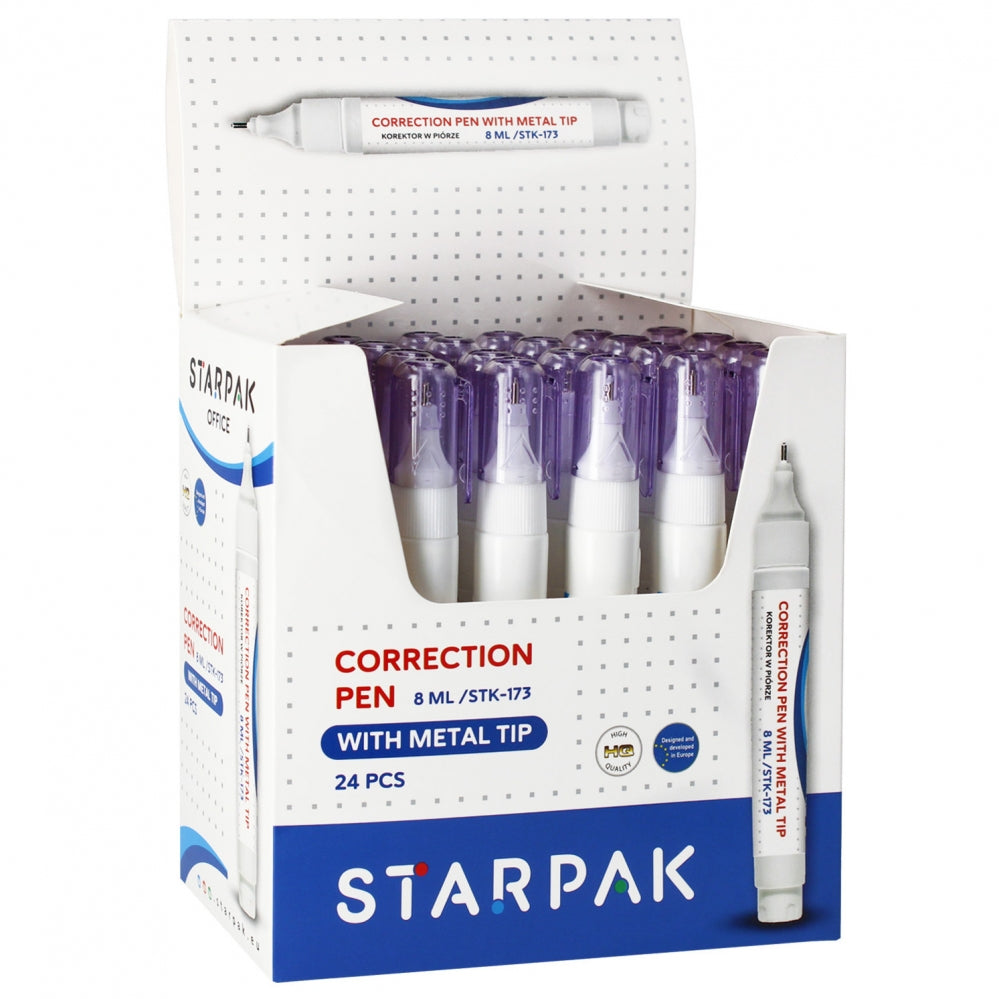 Korektor w piórze 8ml końcówka metalowa display A 24
