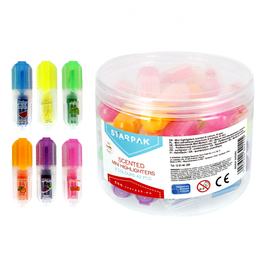 Mini scented highlighter, mixed colours, tube A, 42 pieces