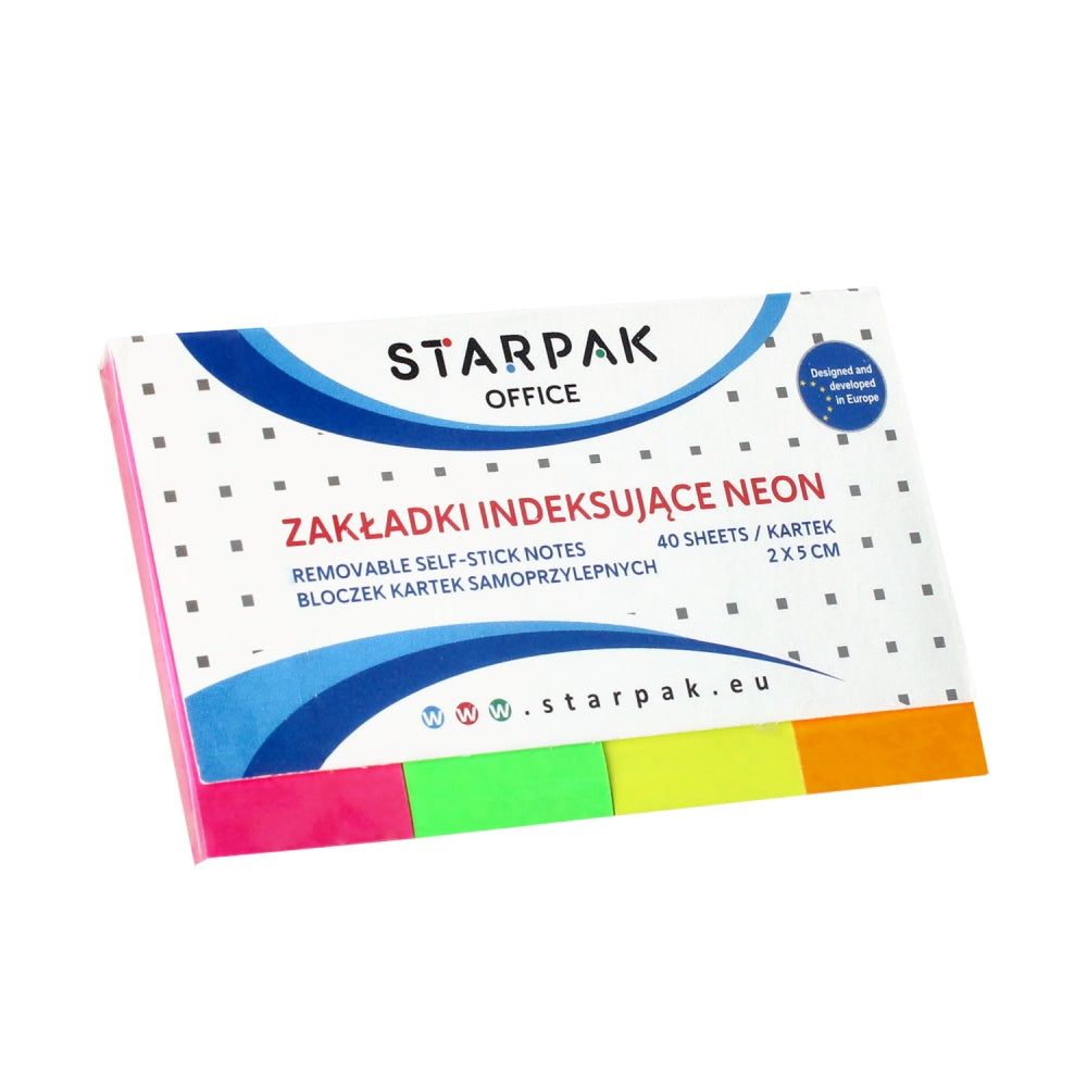 Zakładki indeksujące samoprzylepne 20x50/40k 4kol neon