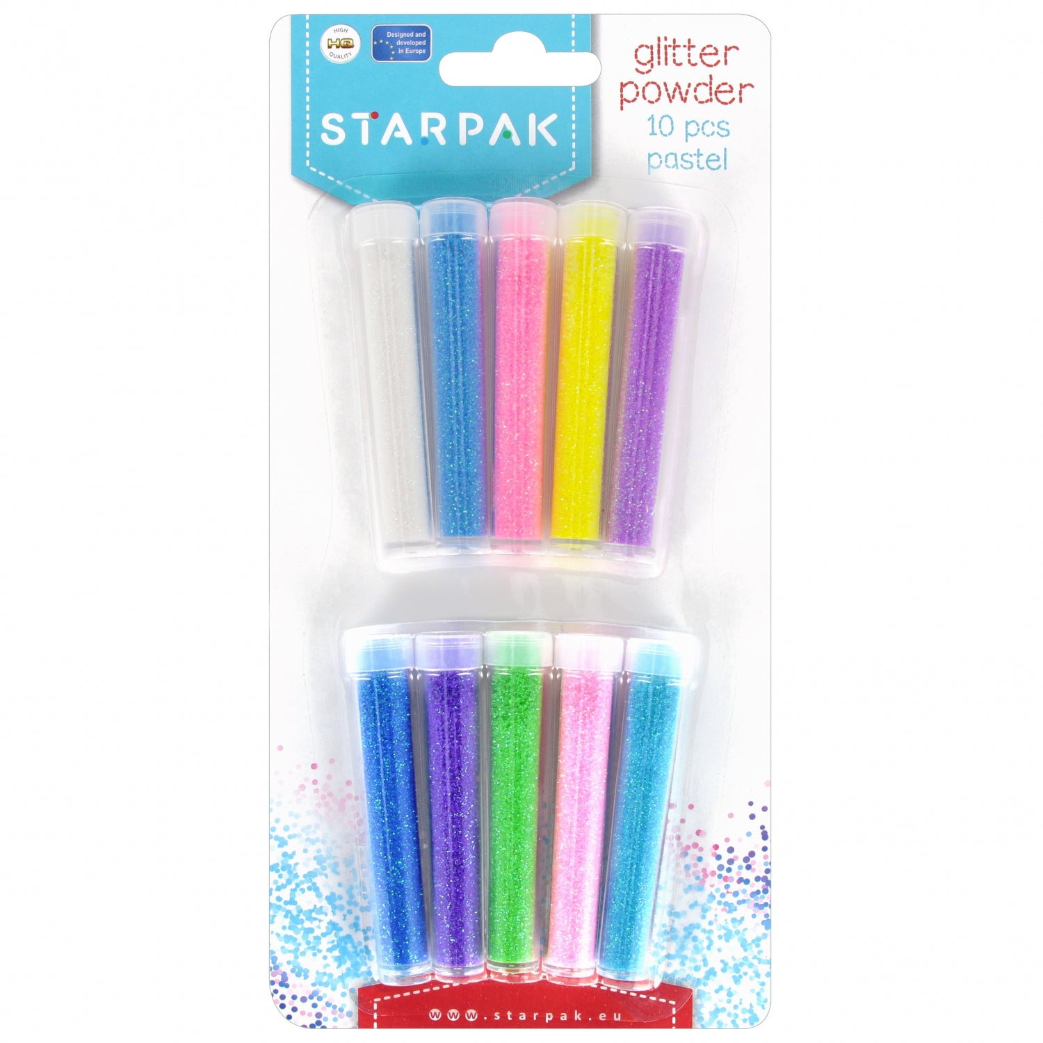 Brokat sypki 10 kolorów x 4g pastel