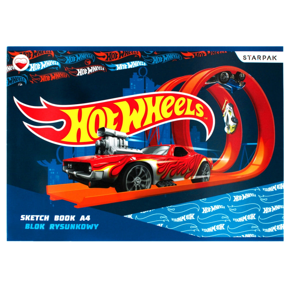 Blok rysunkowy A4/20k biały Hot Wheels
