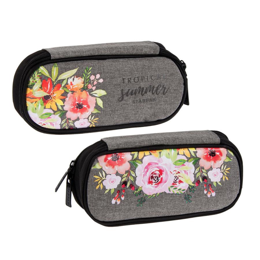 Pencil case oval pouch Tropical Summer