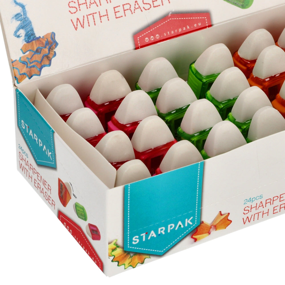 Pencil sharpener with eraser display A 24